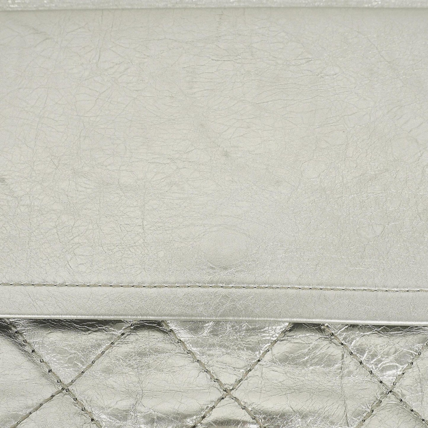 Chanel Silver Metallic Aged Quilted Calfskin 2.55 Reissue 227 Flap Bag