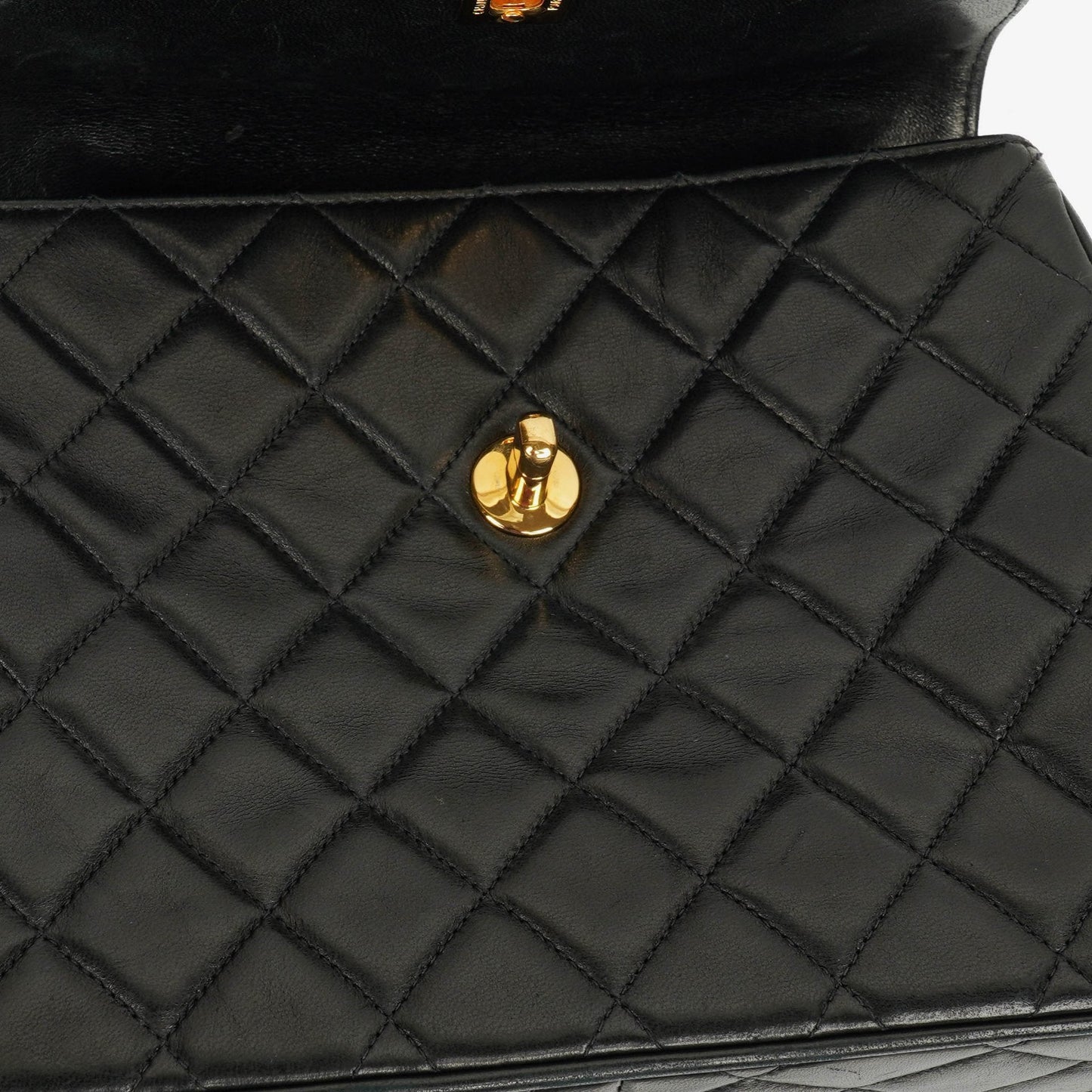 Chanel Single Flap Bag Black Quilted Leather With 24K Gold-Plated Hardware