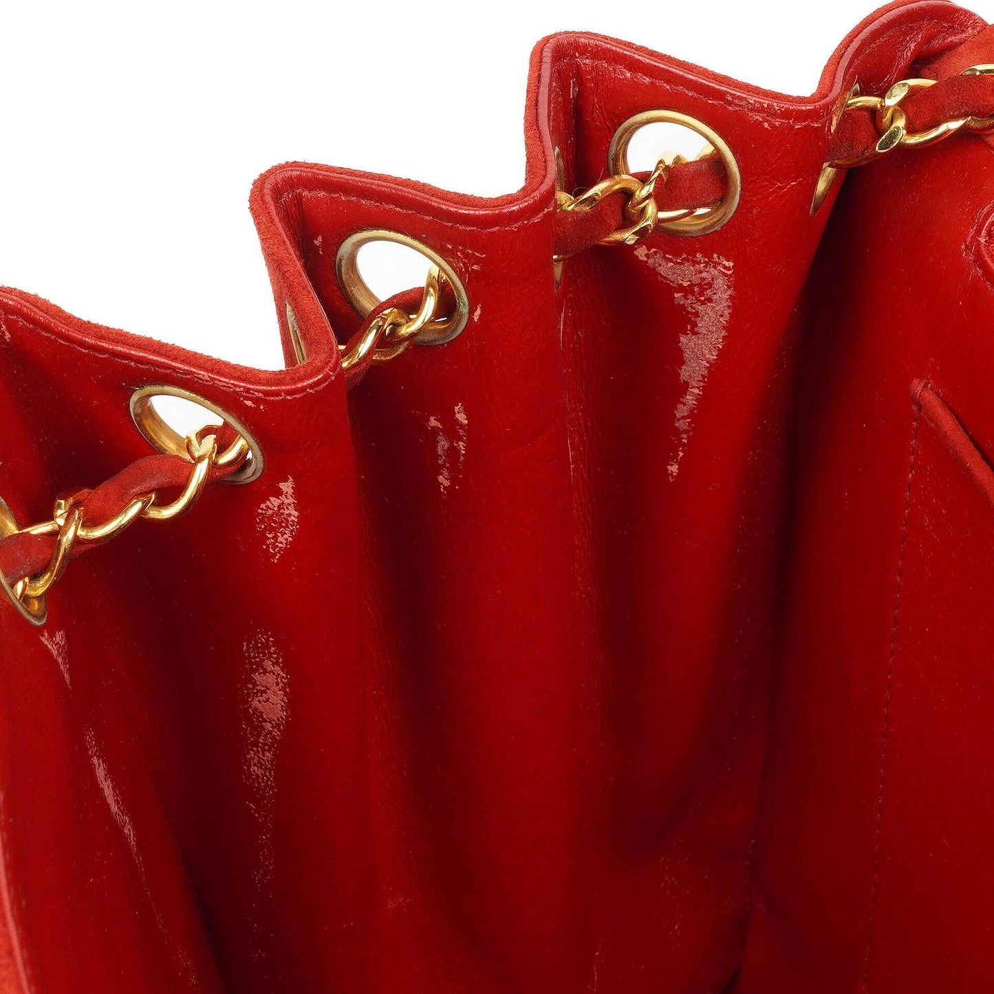 Chanel Single Flap Bag In Red Quilted Suede With 24K Gold-Plated Hardware