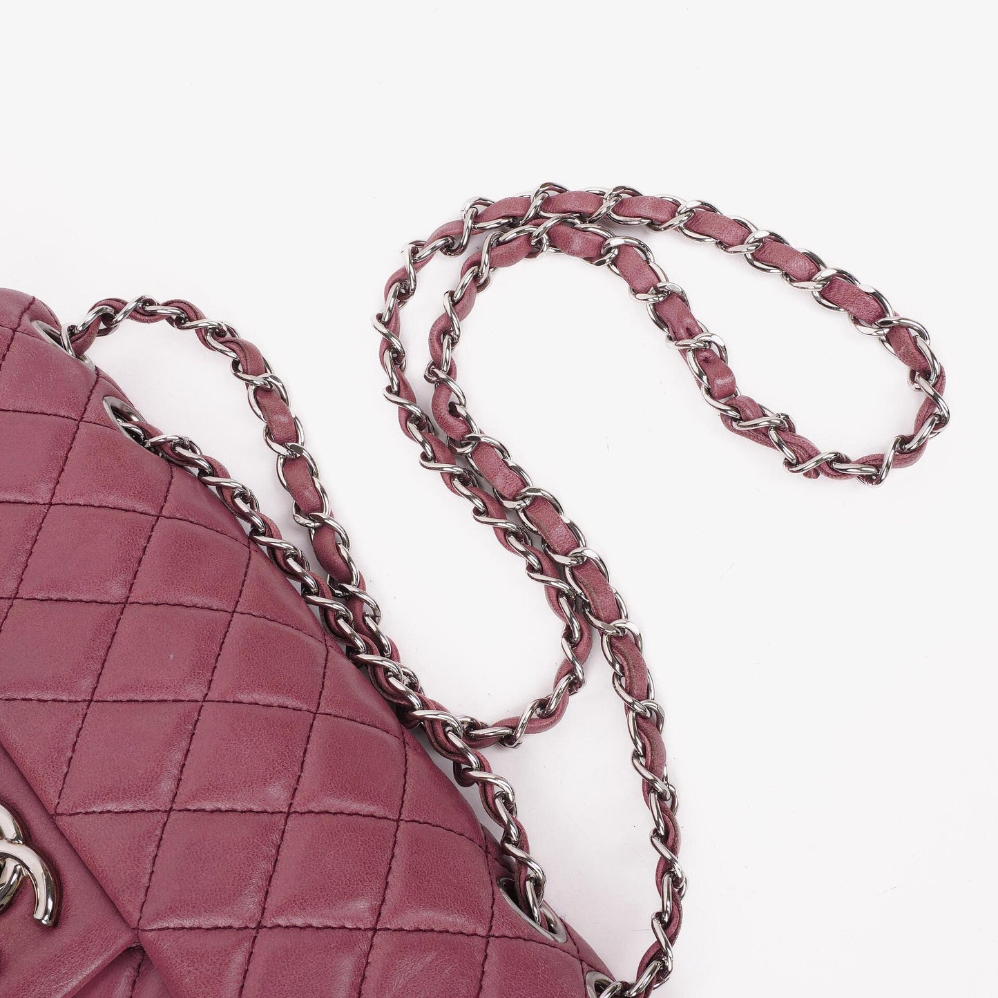 Chanel Single Flap Bag Quilted Lambskin Silver Toned Hardware