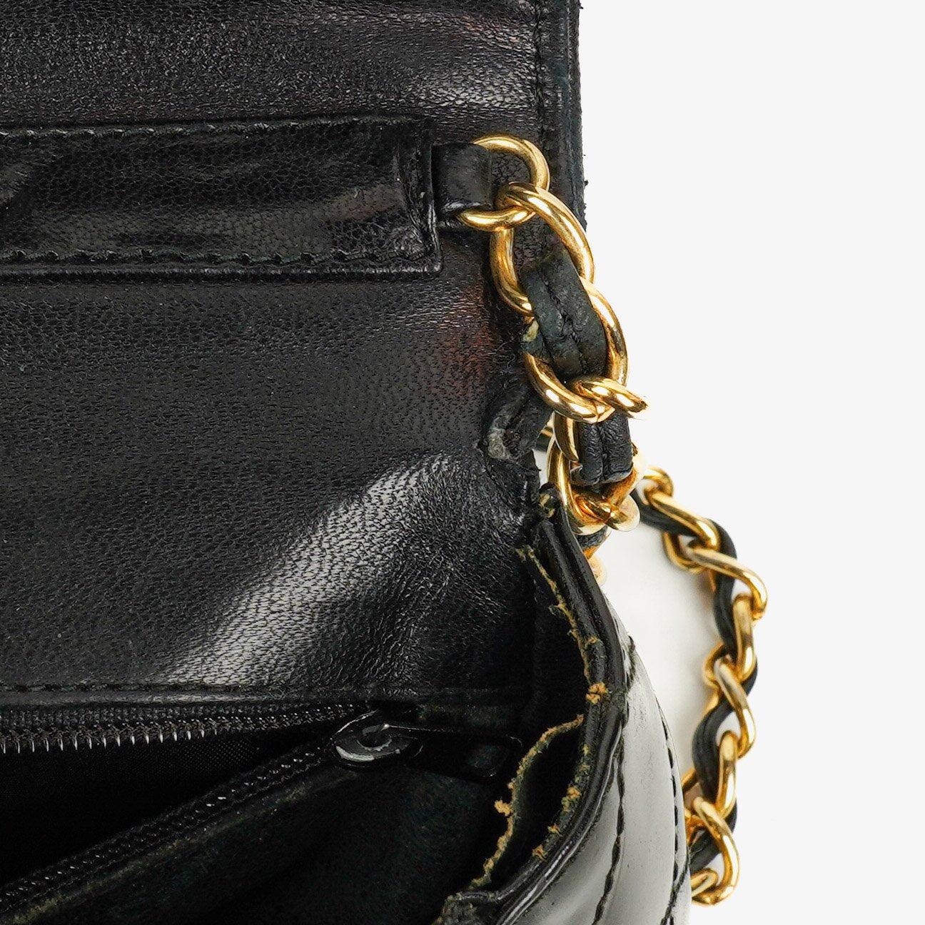 Chanel Small Black Patent Leather Full Flap Bag