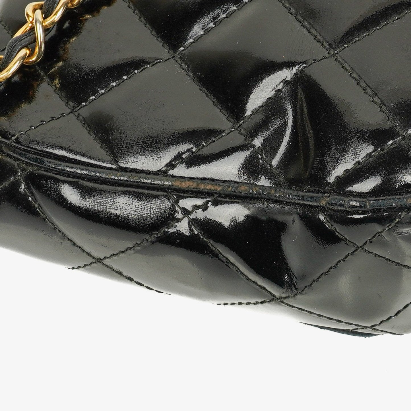Chanel Small Black Patent Leather Full Flap Bag