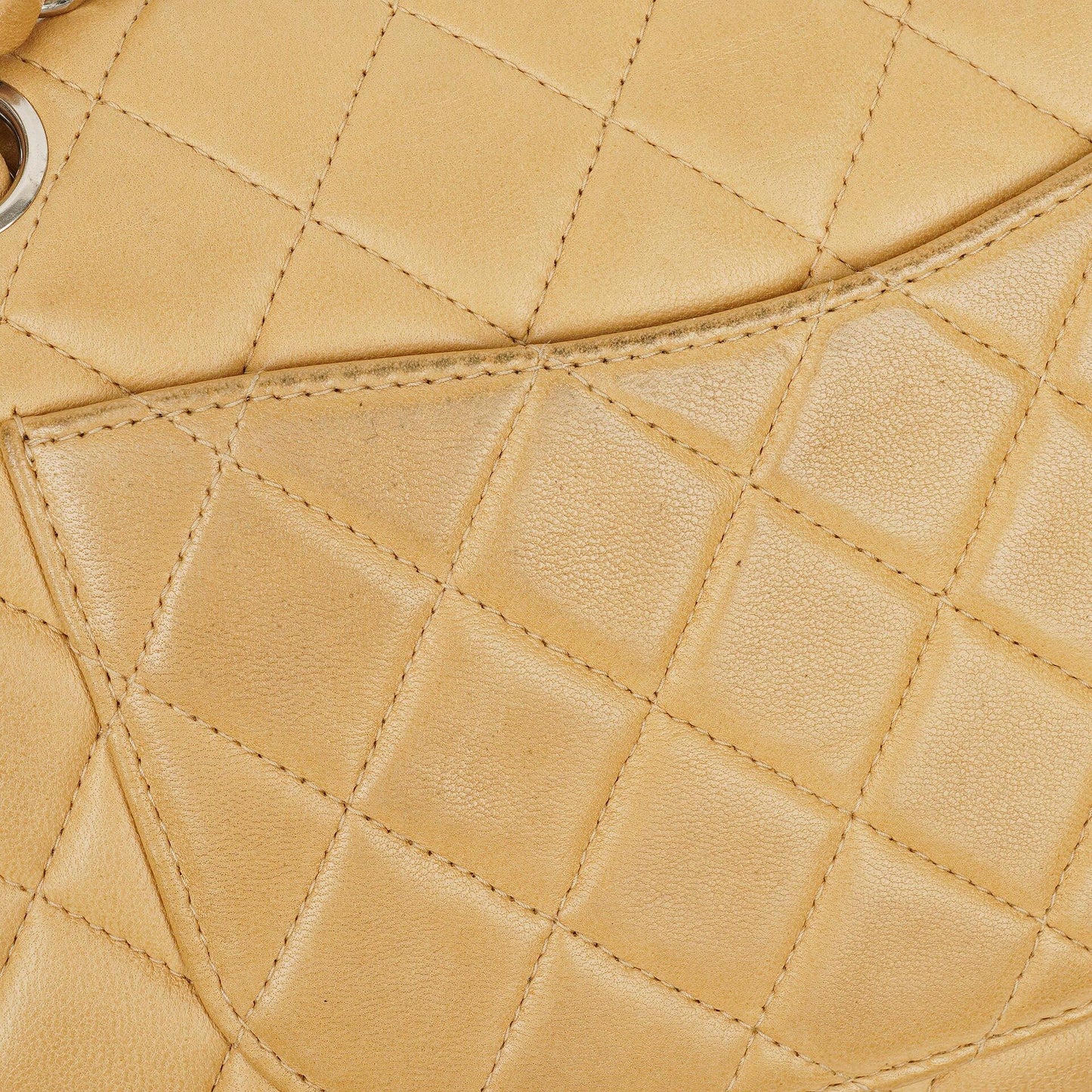 Chanel Small Clasic Double Flap Beige Quilted Lambskin With Silver-tone Hardware