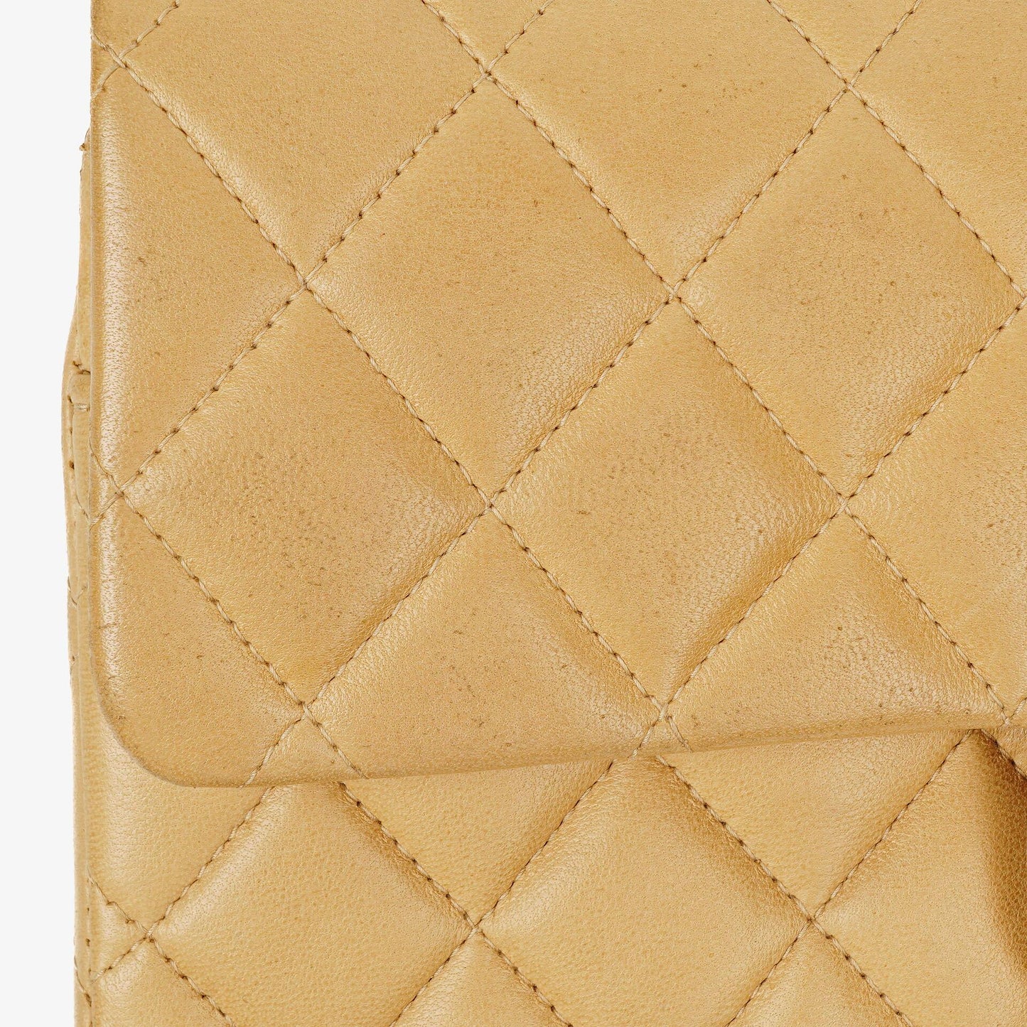 Chanel Small Clasic Double Flap Beige Quilted Lambskin With Silver-tone Hardware