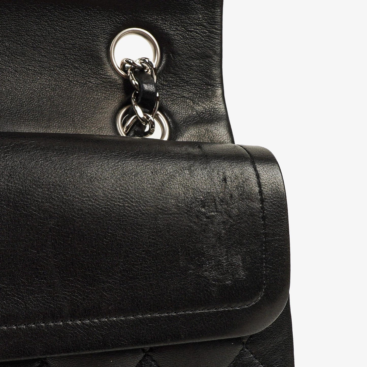 Chanel Small Classic Black Quilted Lambskin Double Flap Bag With Silver-Tone Hardware