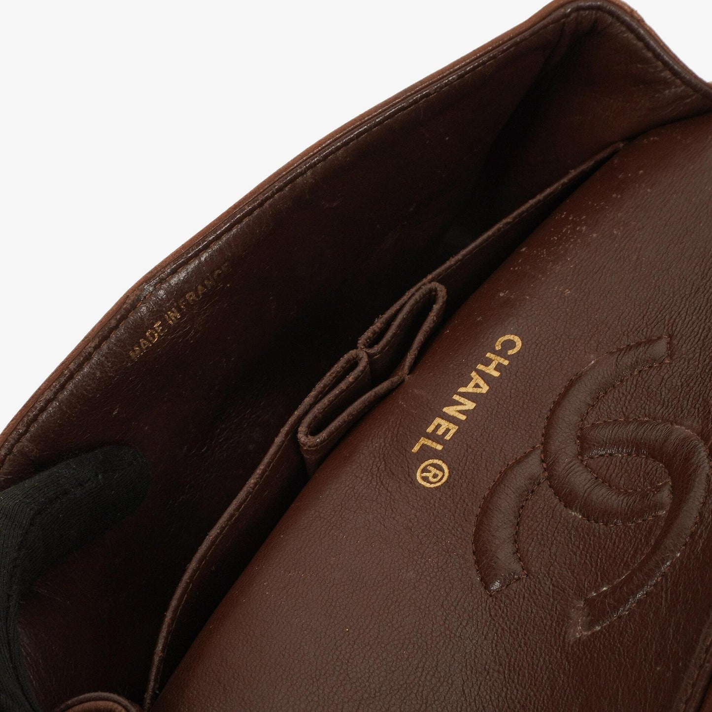 Chanel Small Classic Brown Quilted Lambskin Double Flap Bag With 24K Gold-Plated Hardware