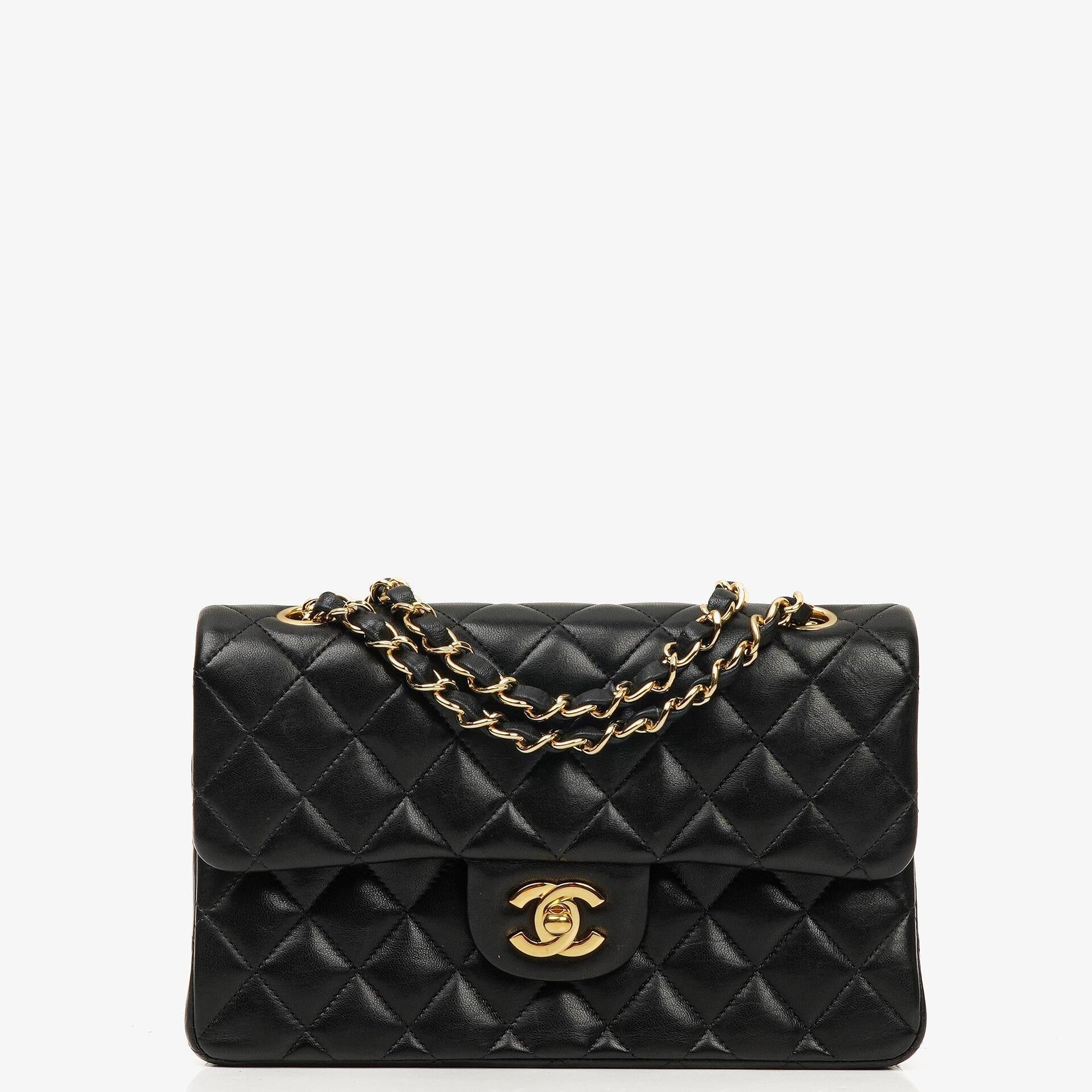Chanel Small Classic Double Flap Bag Black Quilted Lambskin
