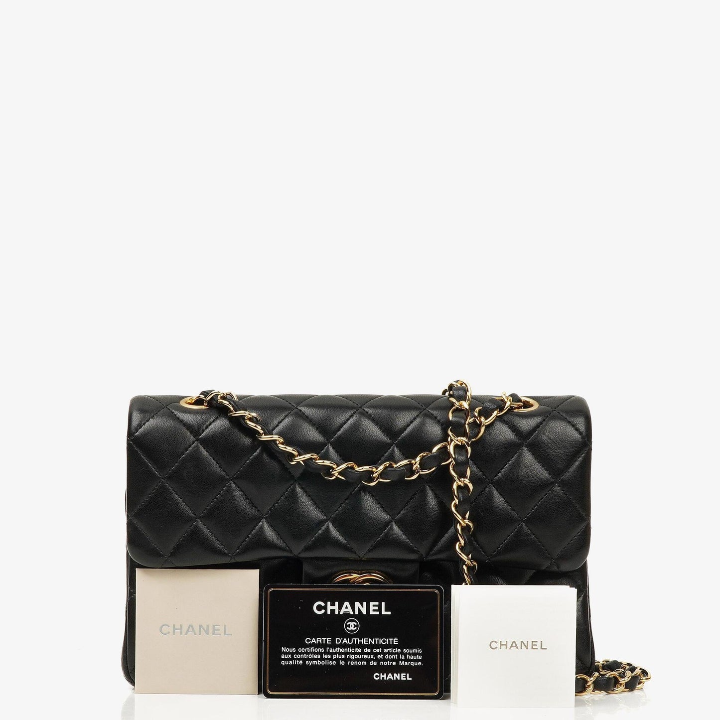 Chanel Small Classic Double Flap Bag Black Quilted Lambskin