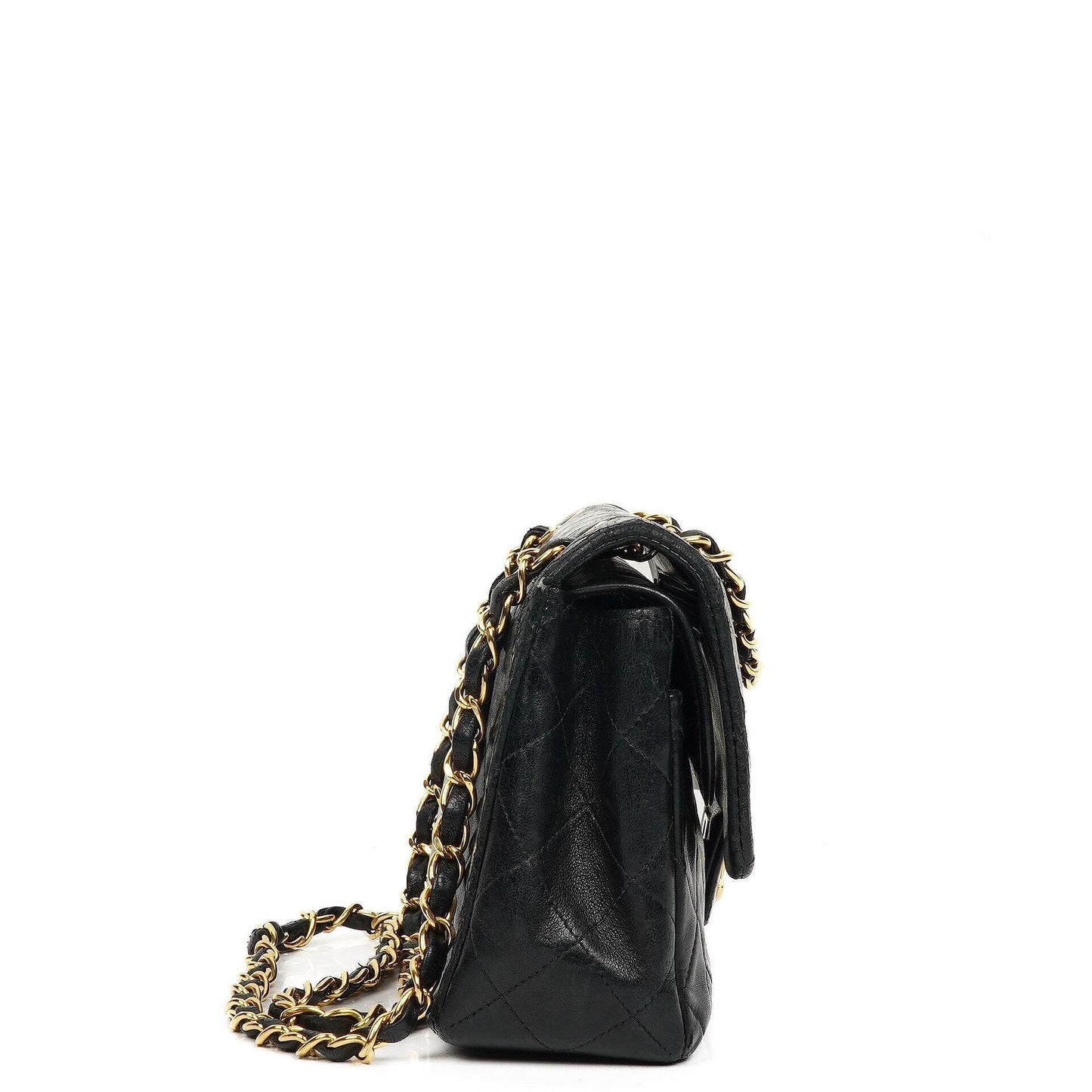 Chanel Small Classic Double Flap Bag in Black Lambskin with 24K Gold-Plated Hardware