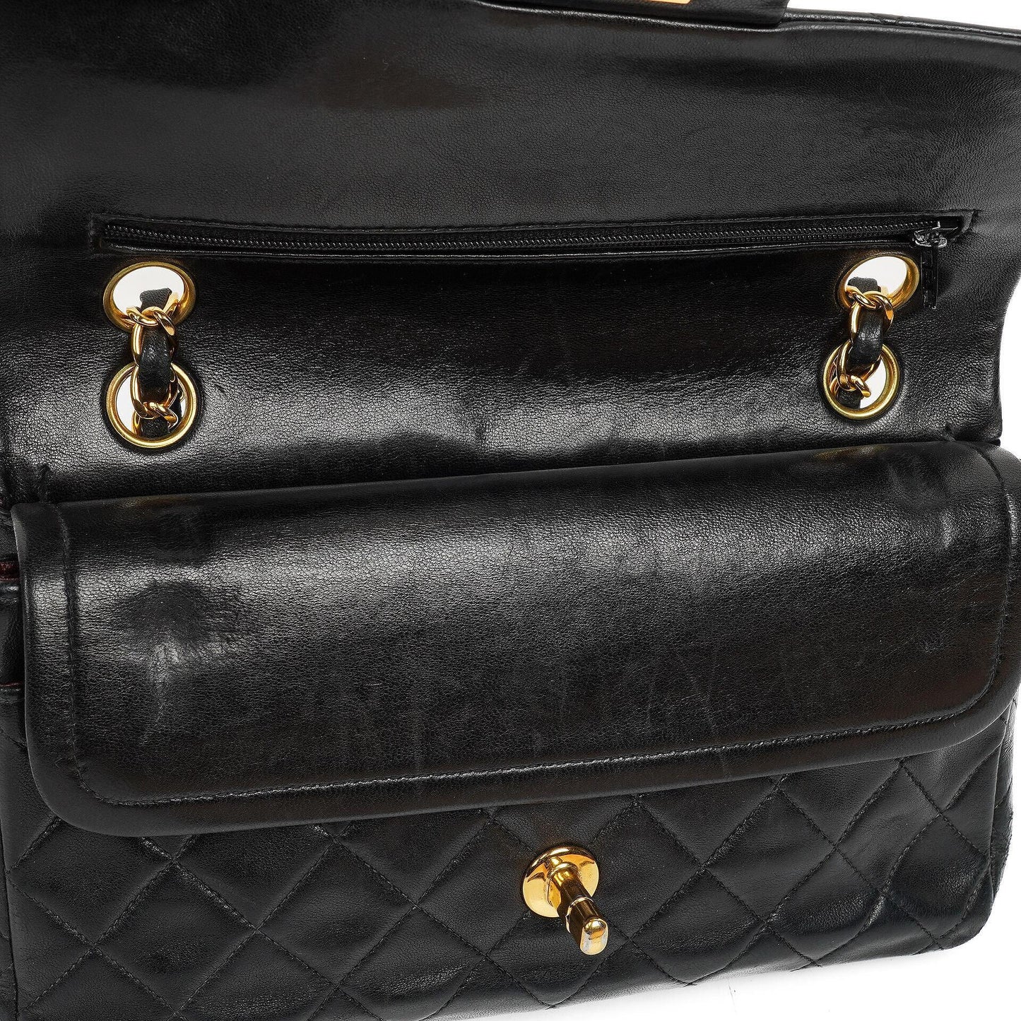 Chanel Small Classic Double Flap Bag in Black Lambskin with 24K Gold-Plated Hardware