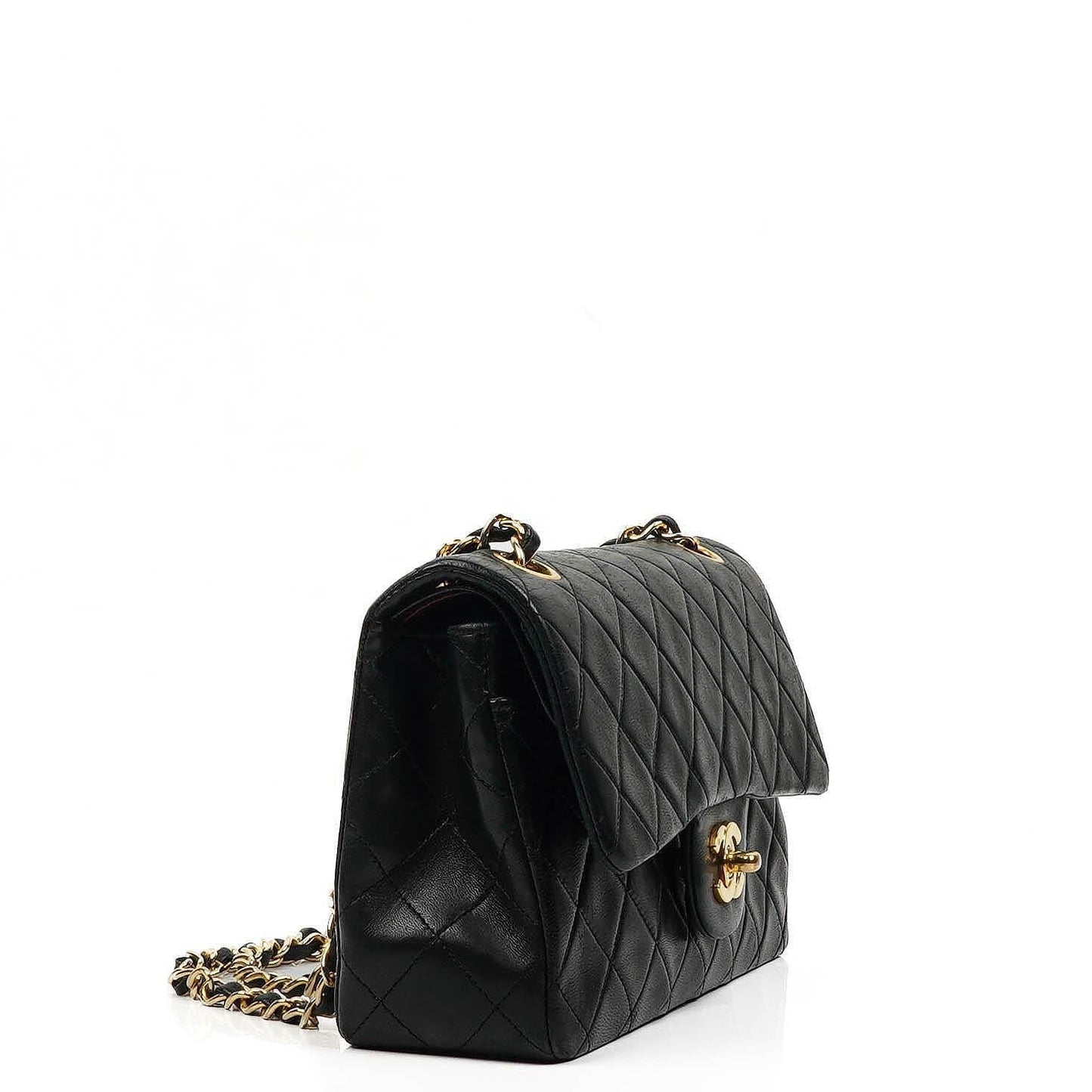 Chanel Small Classic Double Flap Bag In Black Quilted Lambskin With 24K Gold-Plated Hardware