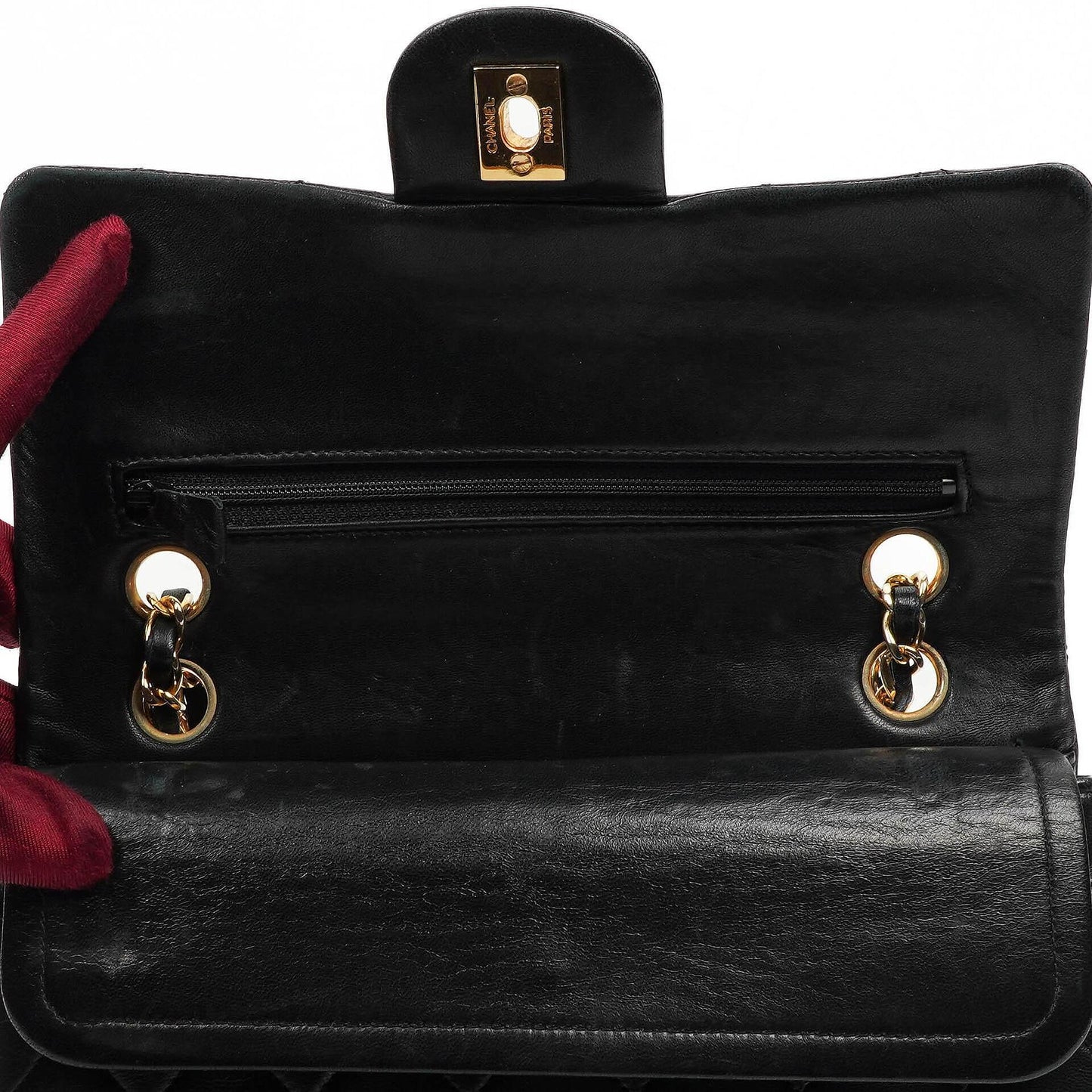 Chanel Small Classic Double Flap Bag In Black Quilted Lambskin With 24K Gold-Plated Hardware