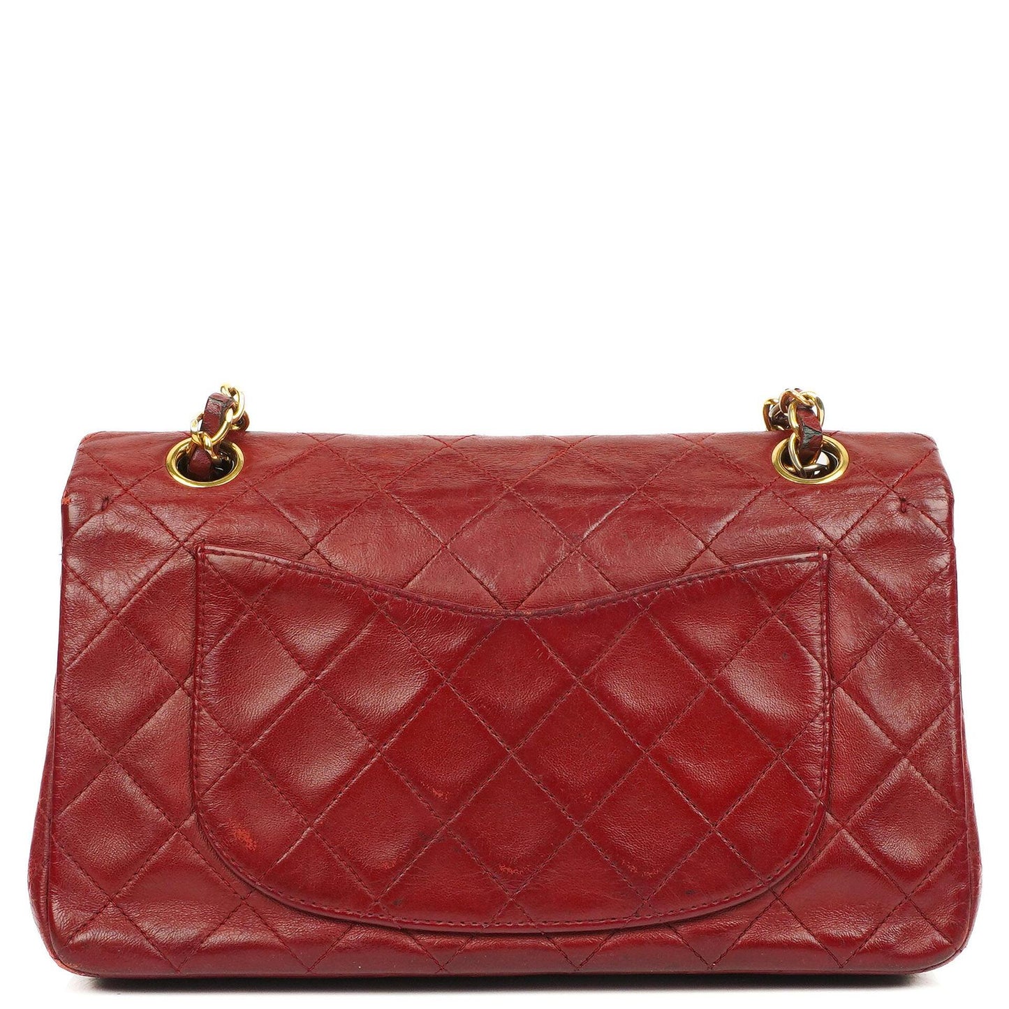 Chanel Small Classic Double Flap Bag Red Quilted Lambskin 24K Gold-Plated Hardware
