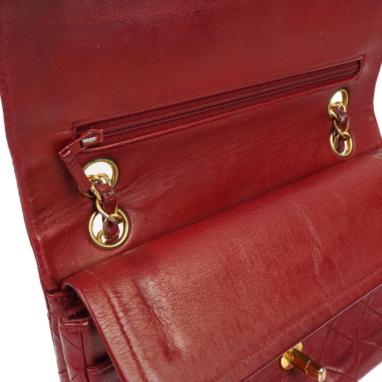 Chanel Small Classic Double Flap Bag Red Quilted Lambskin 24K Gold-Plated Hardware