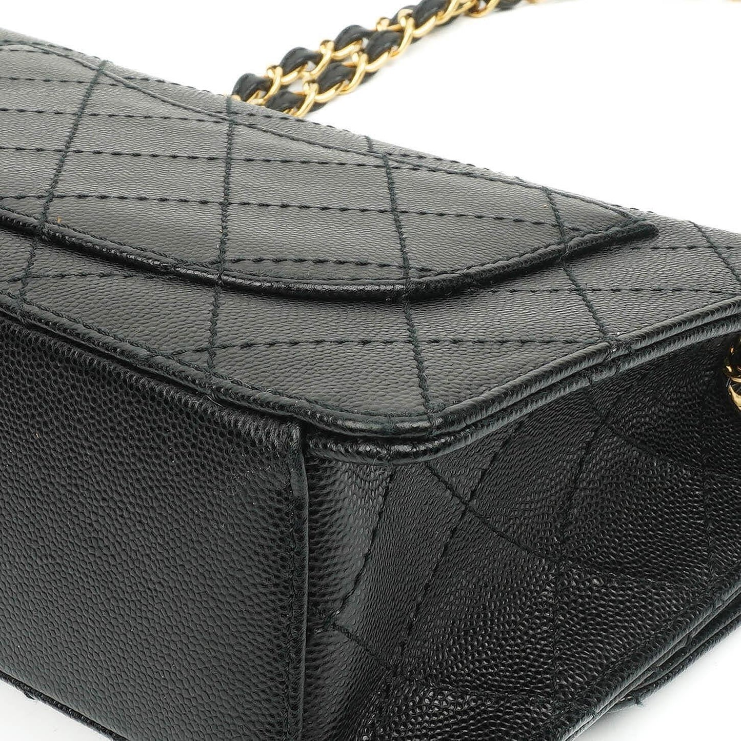 Chanel Small Classic Flap Bag Black Caviar 24K Gold Hardware