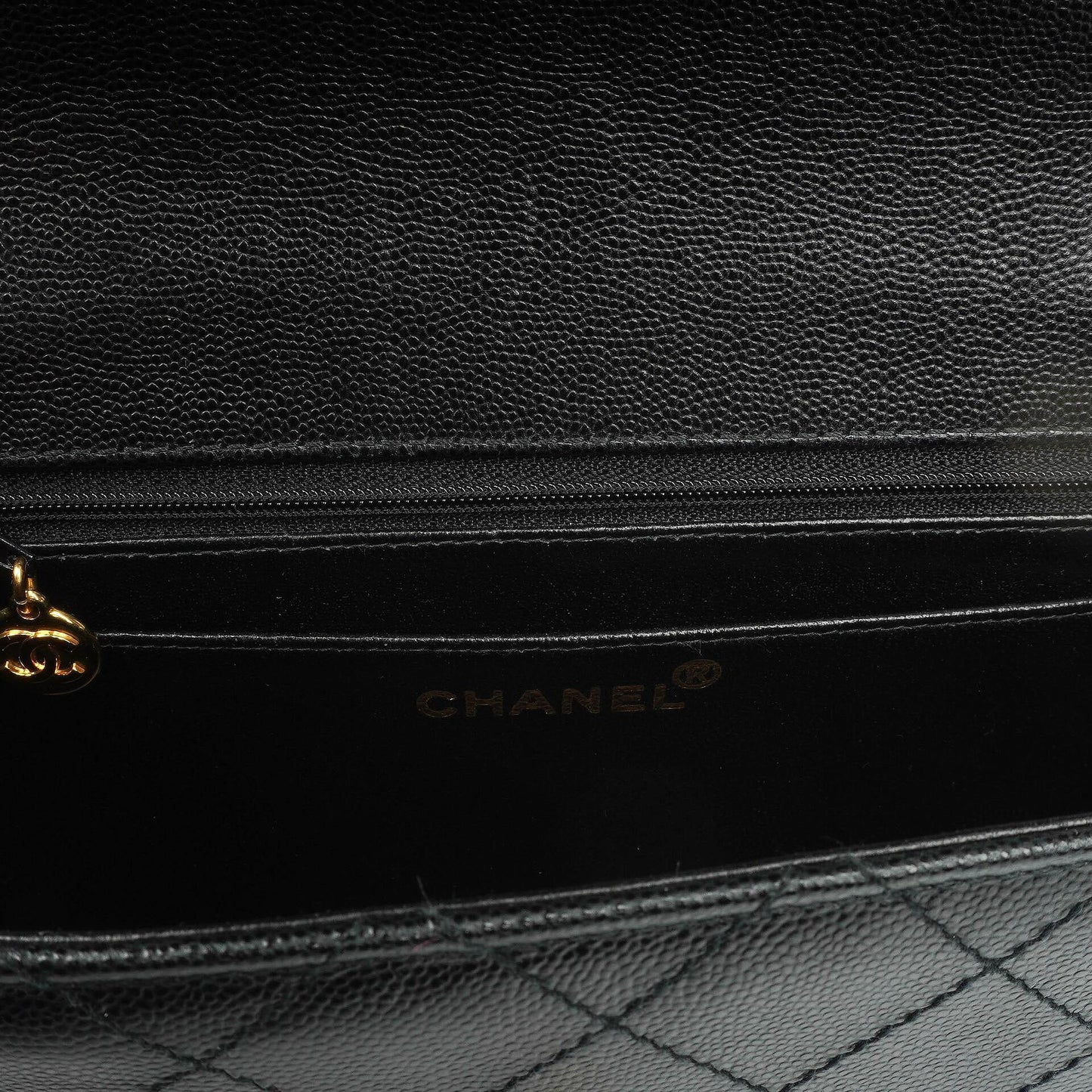 Chanel Small Classic Flap Bag Black Caviar 24K Gold Hardware