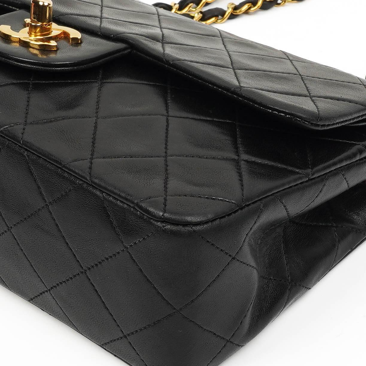 Chanel Small Classic Lambskin Double Flap Bag With 24K Gold-Plated Hardware