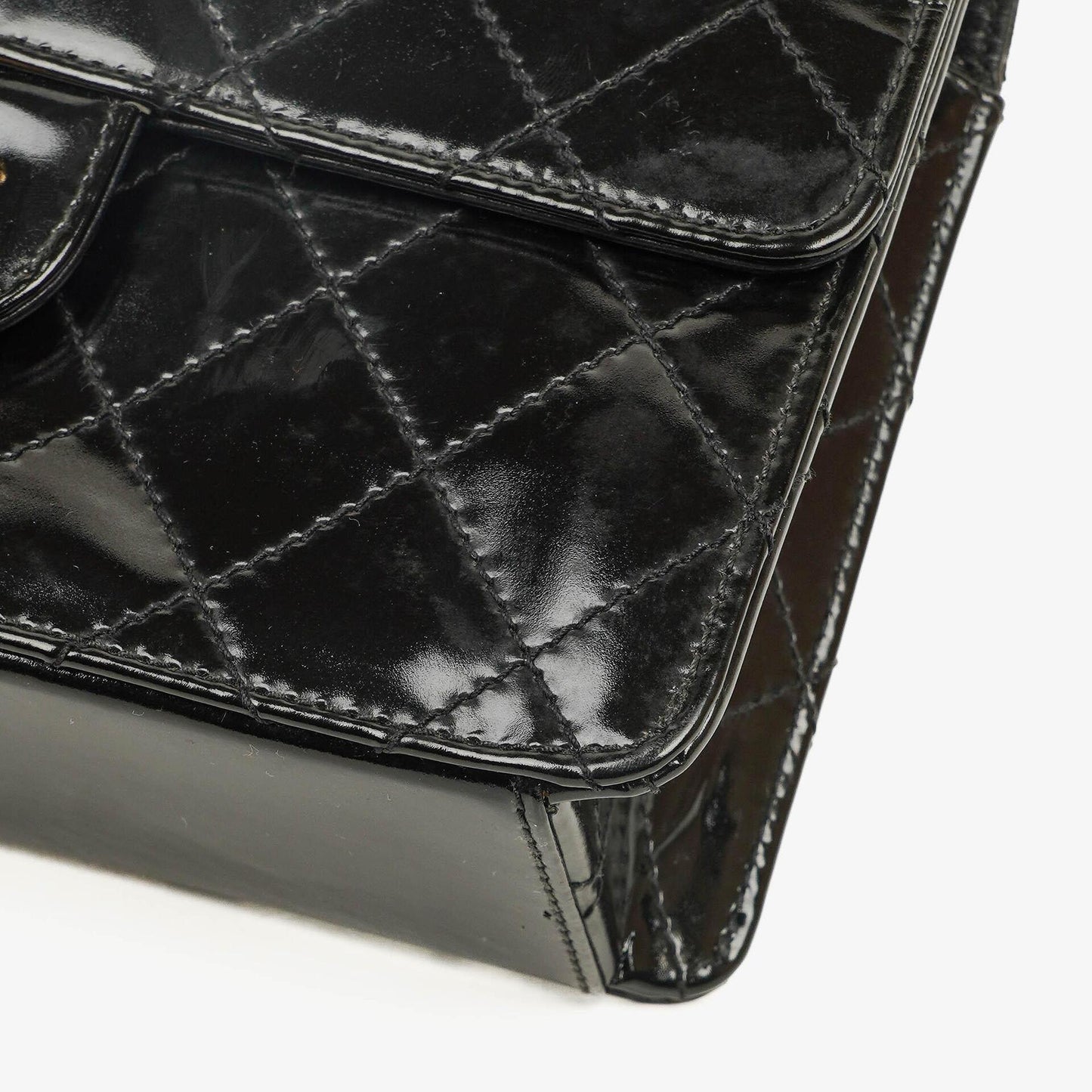 Chanel Small Classic Single Flap Bag Black Patent Quilted Leather With 24K Gold-Plated Hardware
