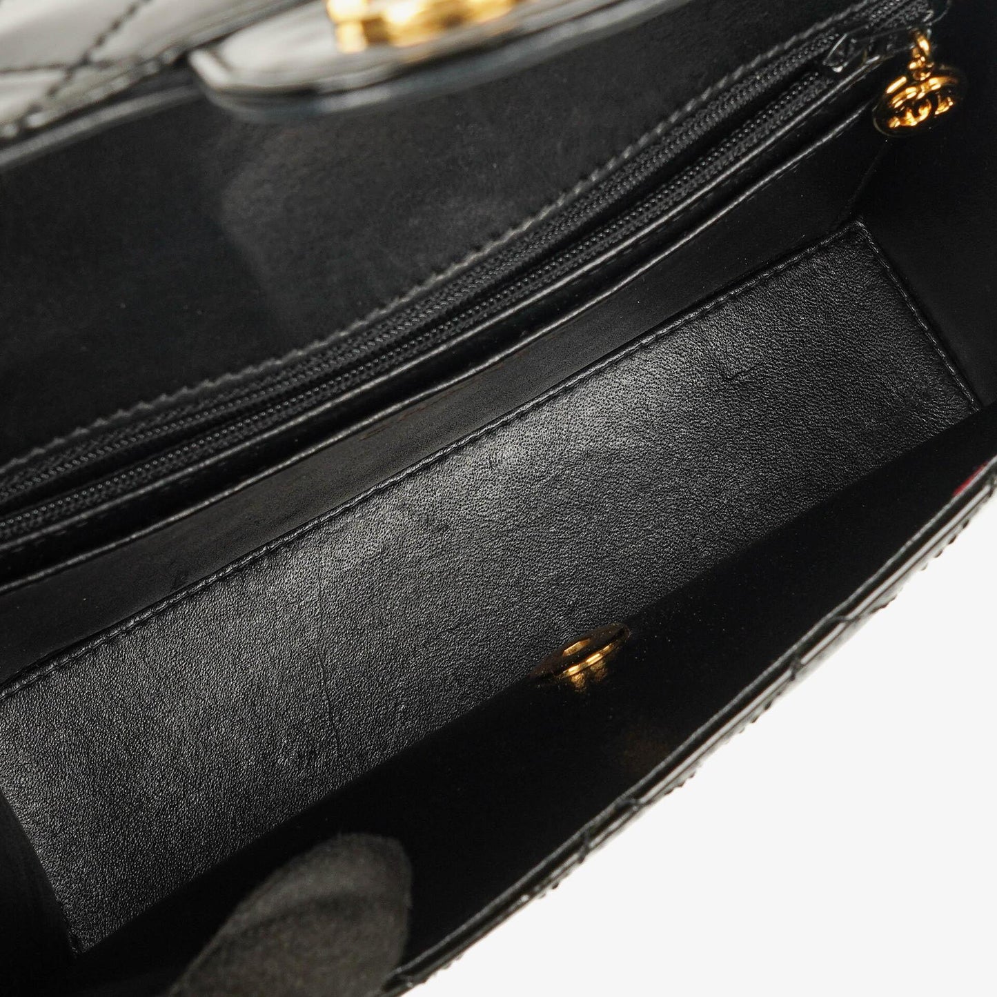 Chanel Small Classic Single Flap Bag Black Patent Quilted Leather With 24K Gold-Plated Hardware