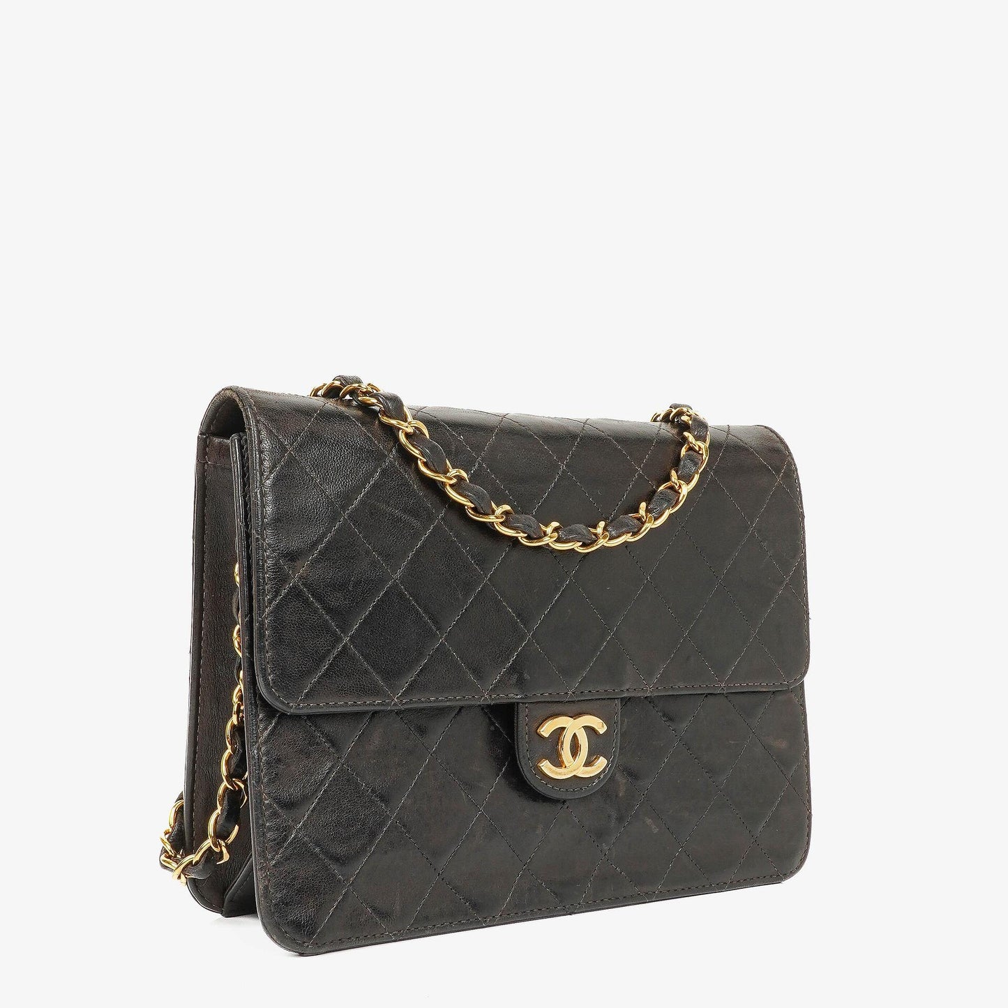 Chanel Small Classic Single Flap Bag In Black Quilted Lambskin With 24K Gold-Plated Hardware