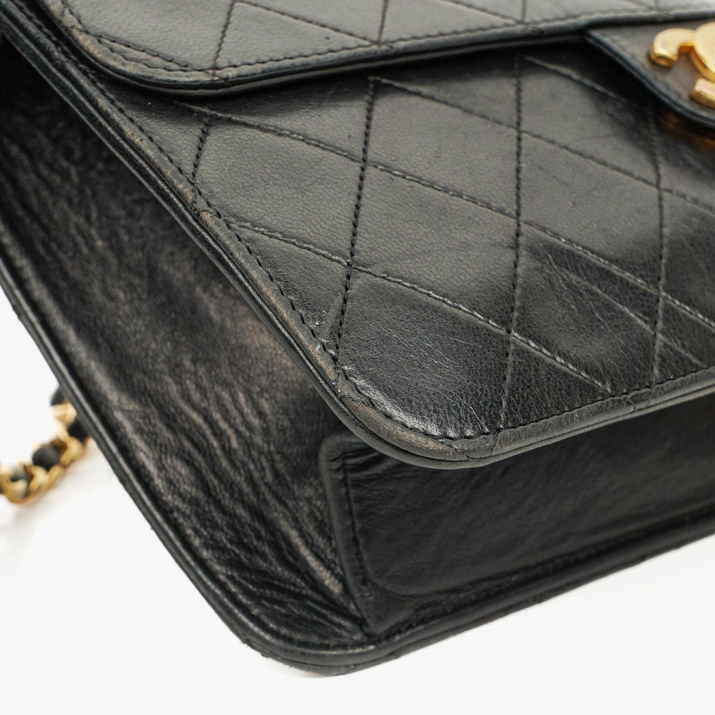 Chanel Small Classic Single Flap Bag In Navy Quilted Lambskin With 24K Gold-Plated Hardware