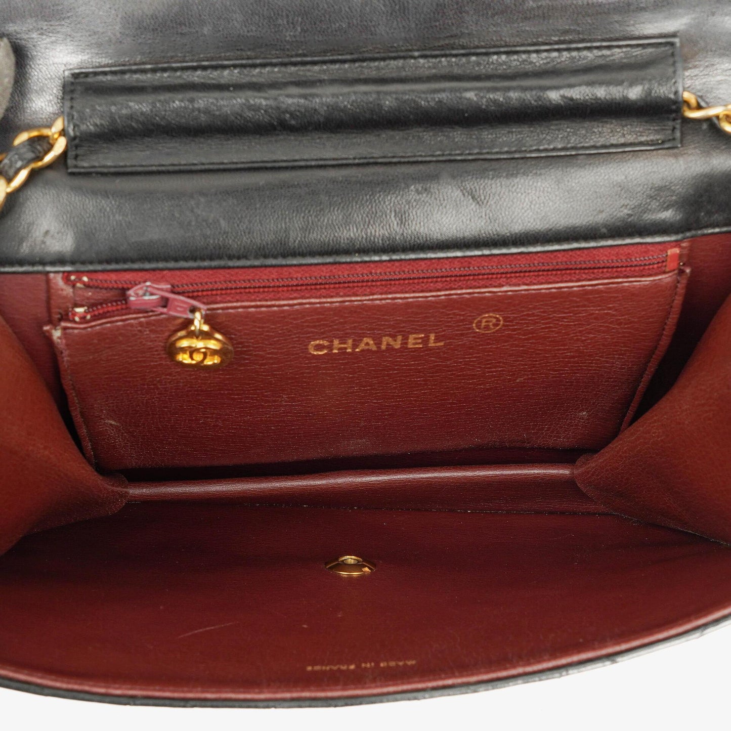 Chanel Small Classic Single Flap Bag In Navy Quilted Lambskin With 24K Gold-Plated Hardware