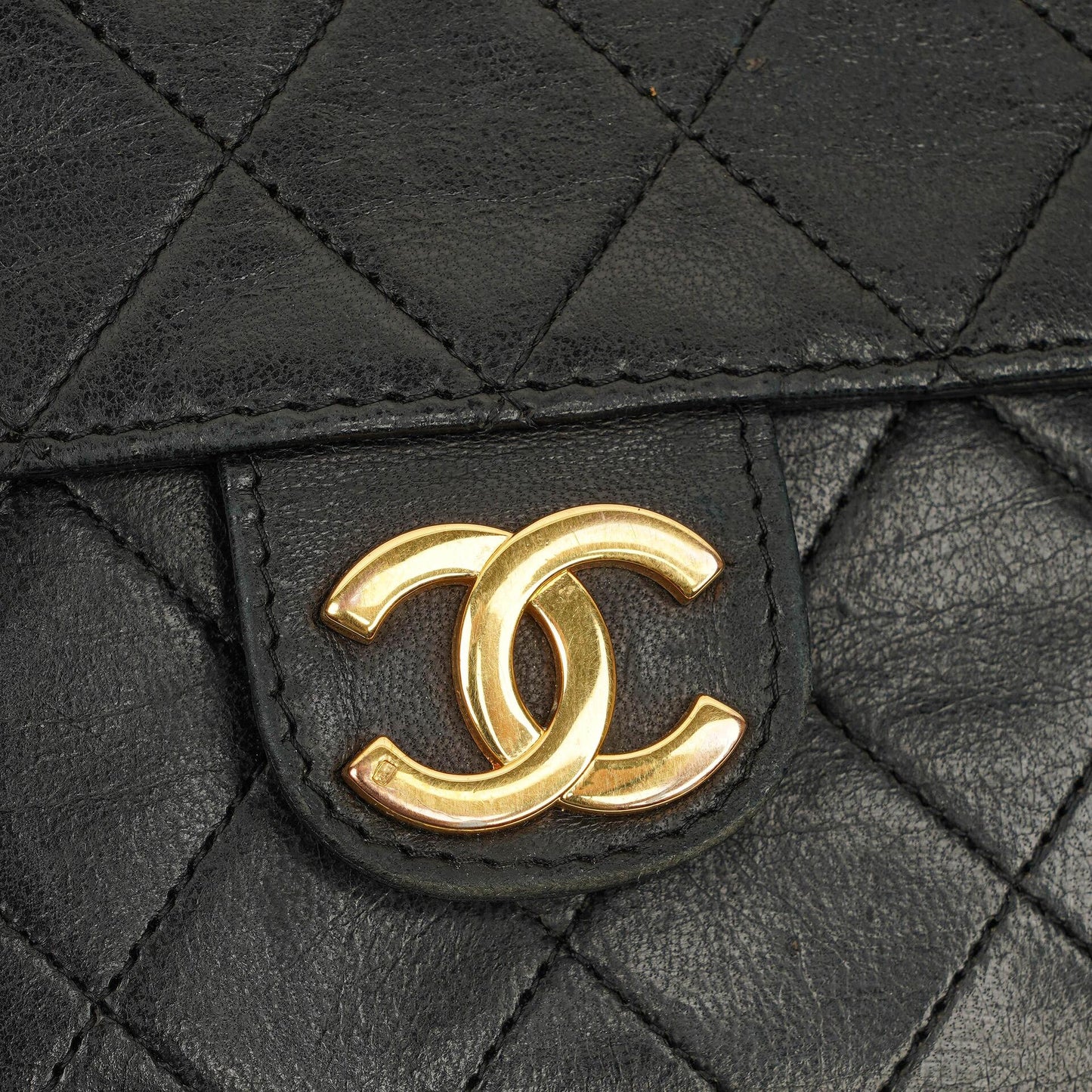 Chanel Small Classic Single Flap Bag In Navy Quilted Lambskin With 24K Gold-Plated Hardware