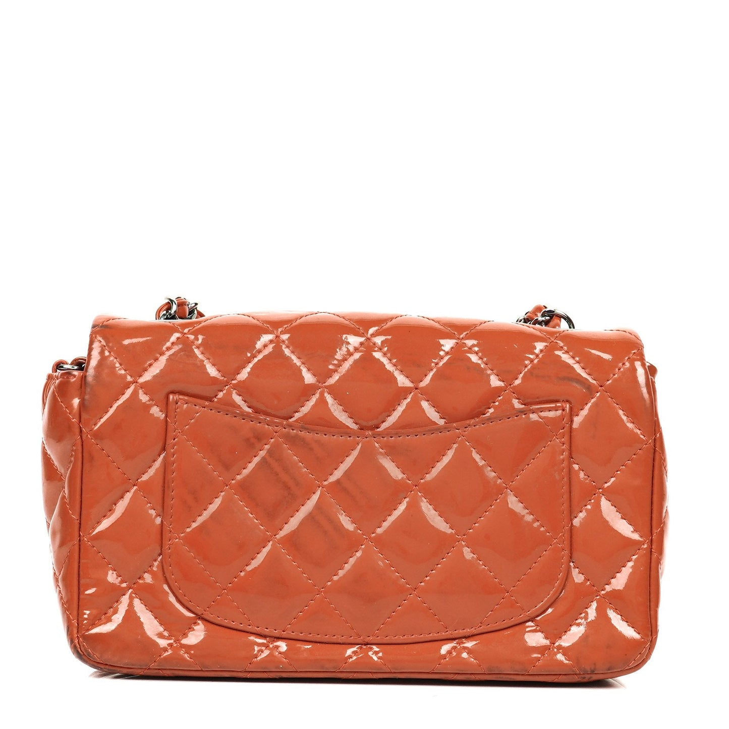 Chanel Small Classic Single Flap Bag Quilted Patent Leather With Silver-Tone Hardware