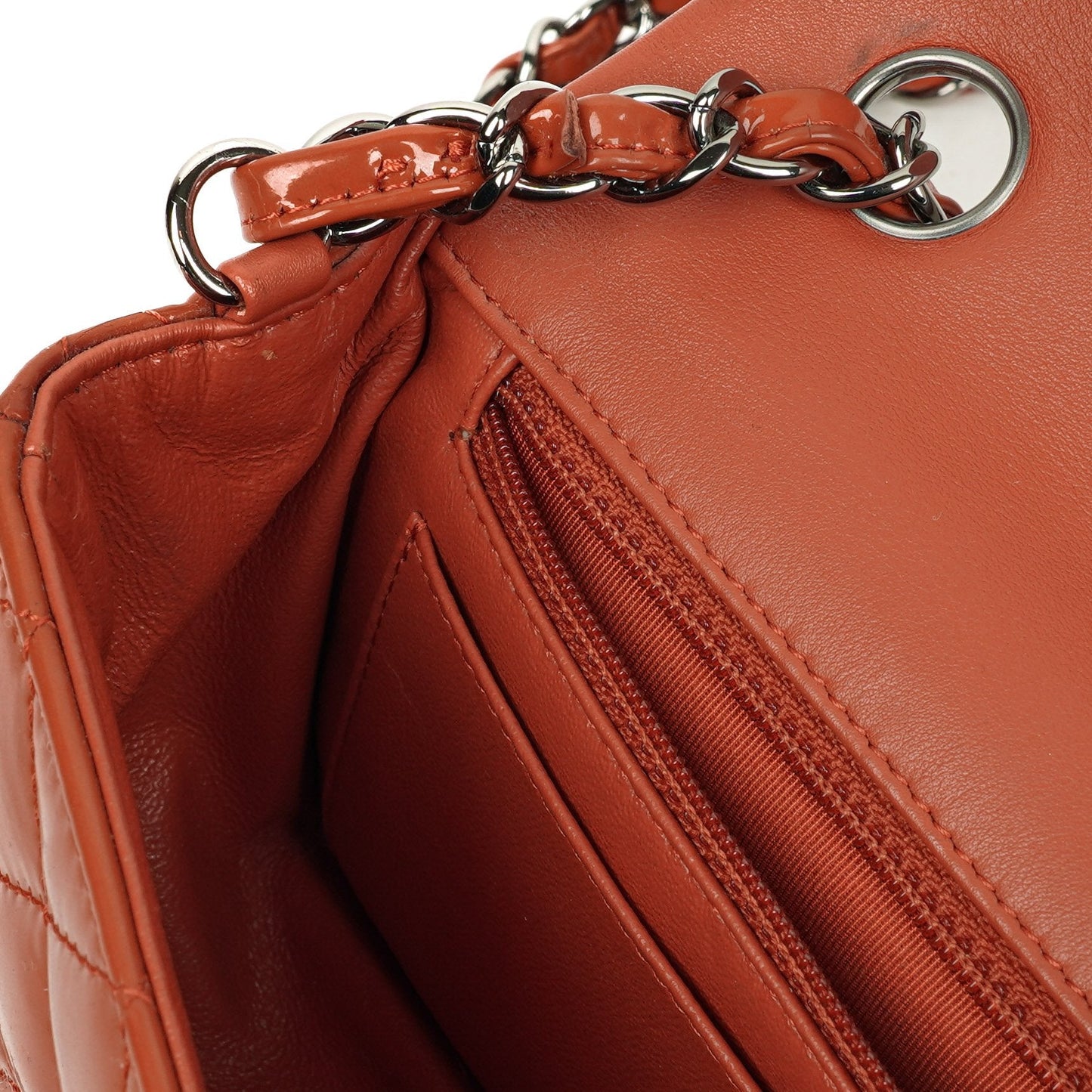 Chanel Small Classic Single Flap Bag Quilted Patent Leather With Silver-Tone Hardware