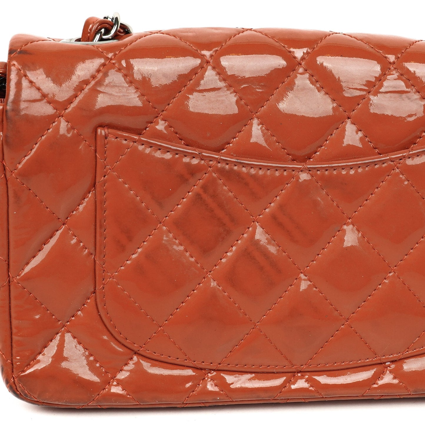 Chanel Small Classic Single Flap Bag Quilted Patent Leather With Silver-Tone Hardware
