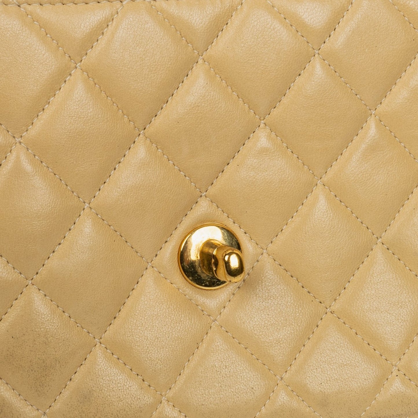 Chanel Small Double Sided Flap Bag Beige Quilted Lambskin 24K Gold-Plated Hardware