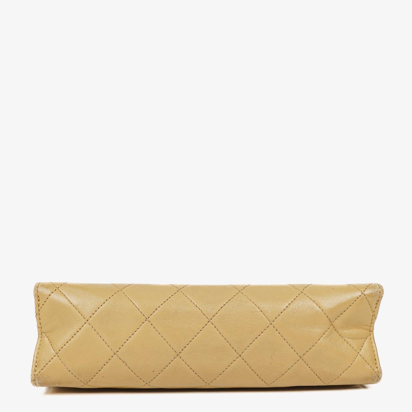 Chanel Small Envelope Maxi CC Logo Flap Bag Beige Quilted Lambskin With 24K Gold-Plated Hardware