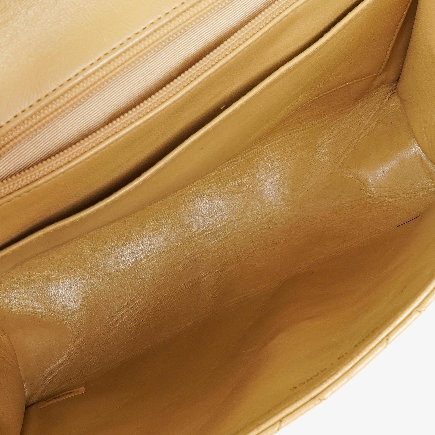 Chanel Small Envelope Maxi CC Logo Flap Bag Beige Quilted Lambskin With 24K Gold-Plated Hardware