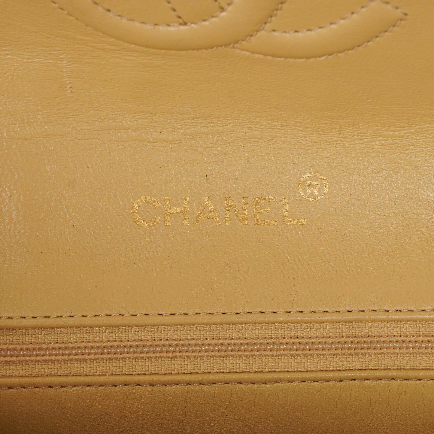 Chanel Small Envelope Maxi CC Logo Flap Bag Beige Quilted Lambskin With 24K Gold-Plated Hardware