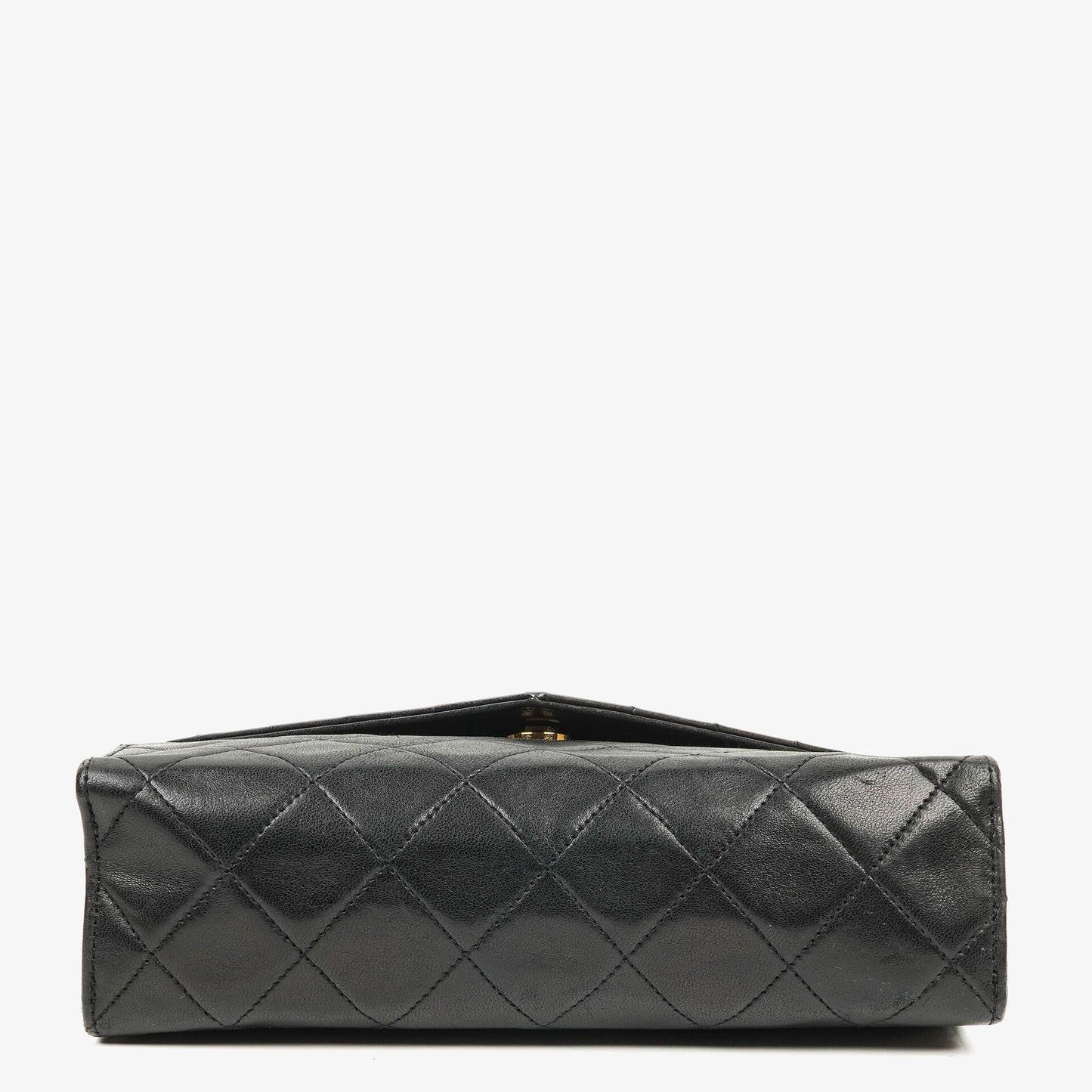 Chanel Small Envelope Maxi CC Logo Flap Bag Black Quilted Lambskin With 24K Gold-Plated Hardware
