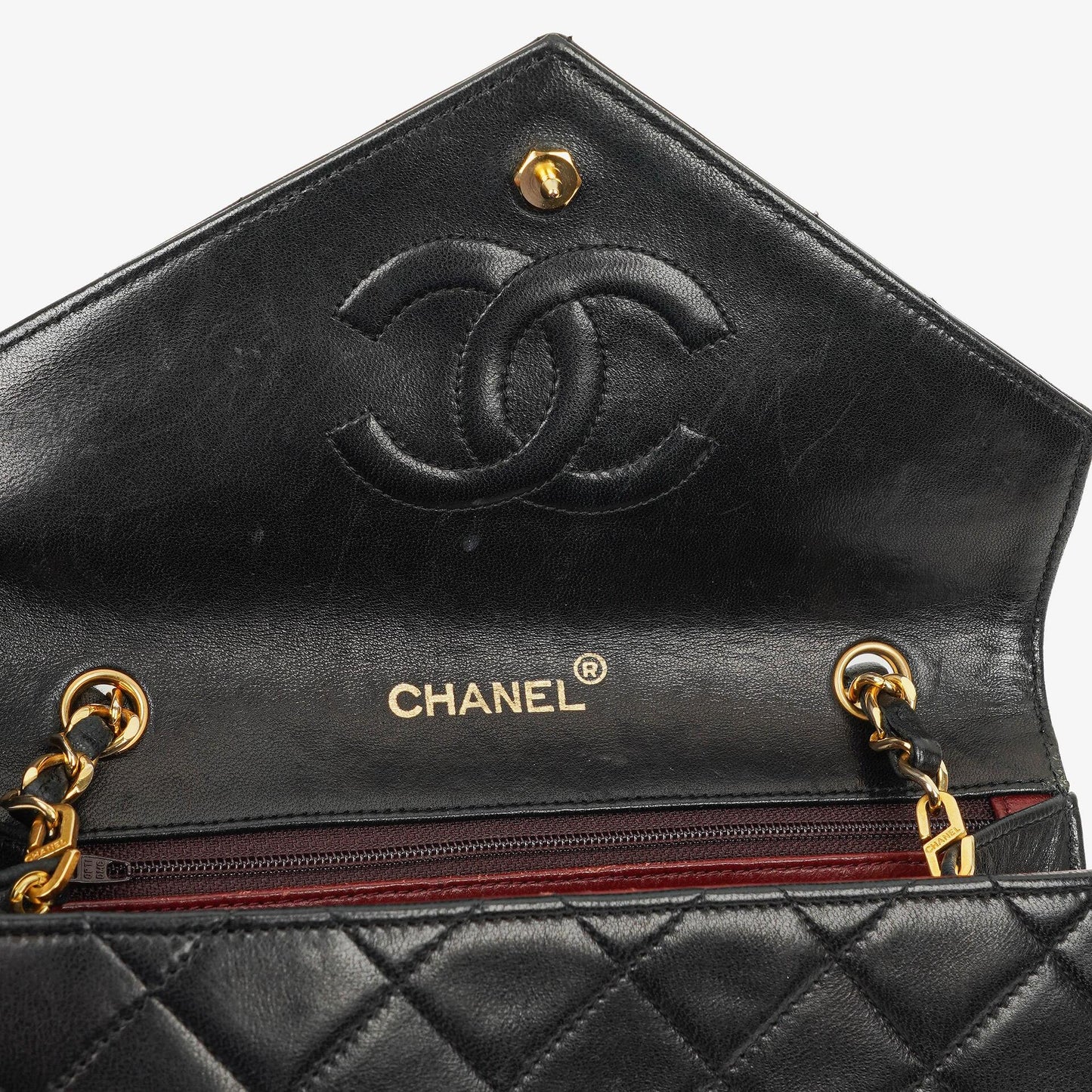 Chanel Small Envelope Maxi CC Logo Flap Bag Black Quilted Lambskin With 24K Gold-Plated Hardware