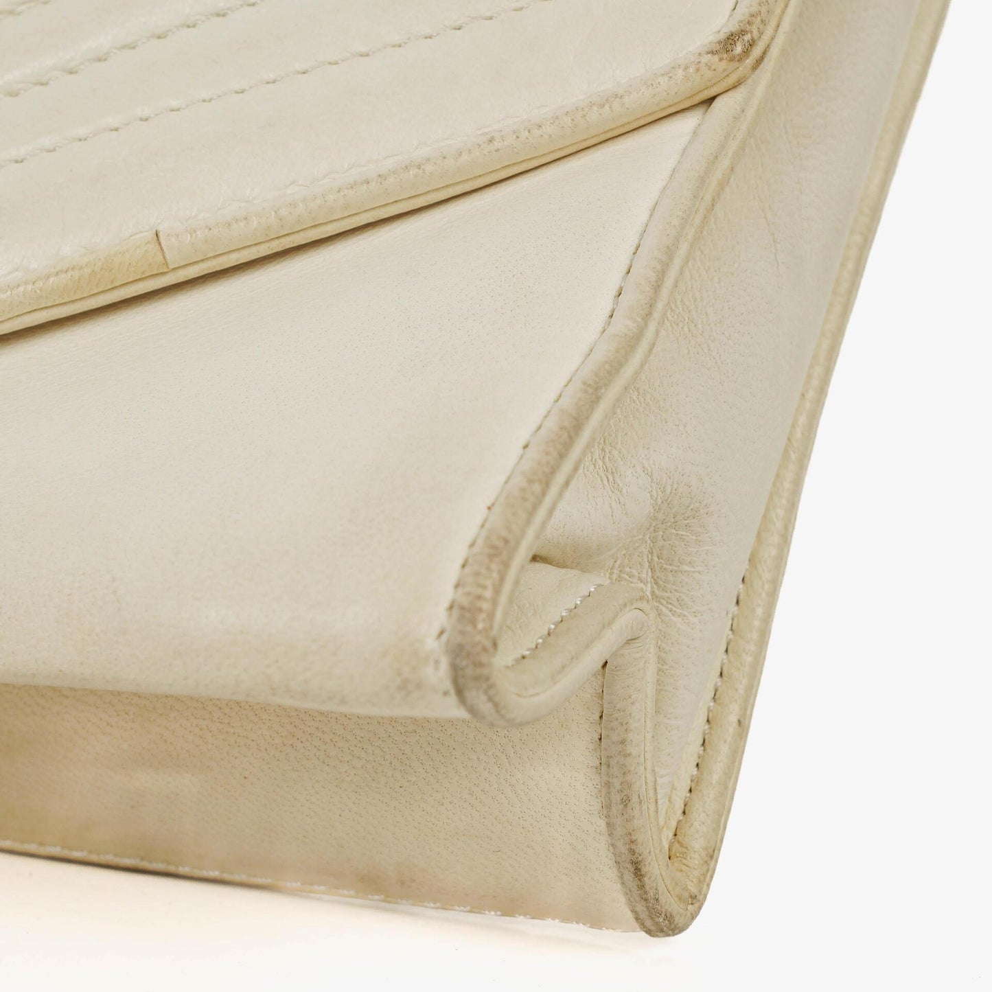 Chanel Small Envelope White Leather Flap Bag
