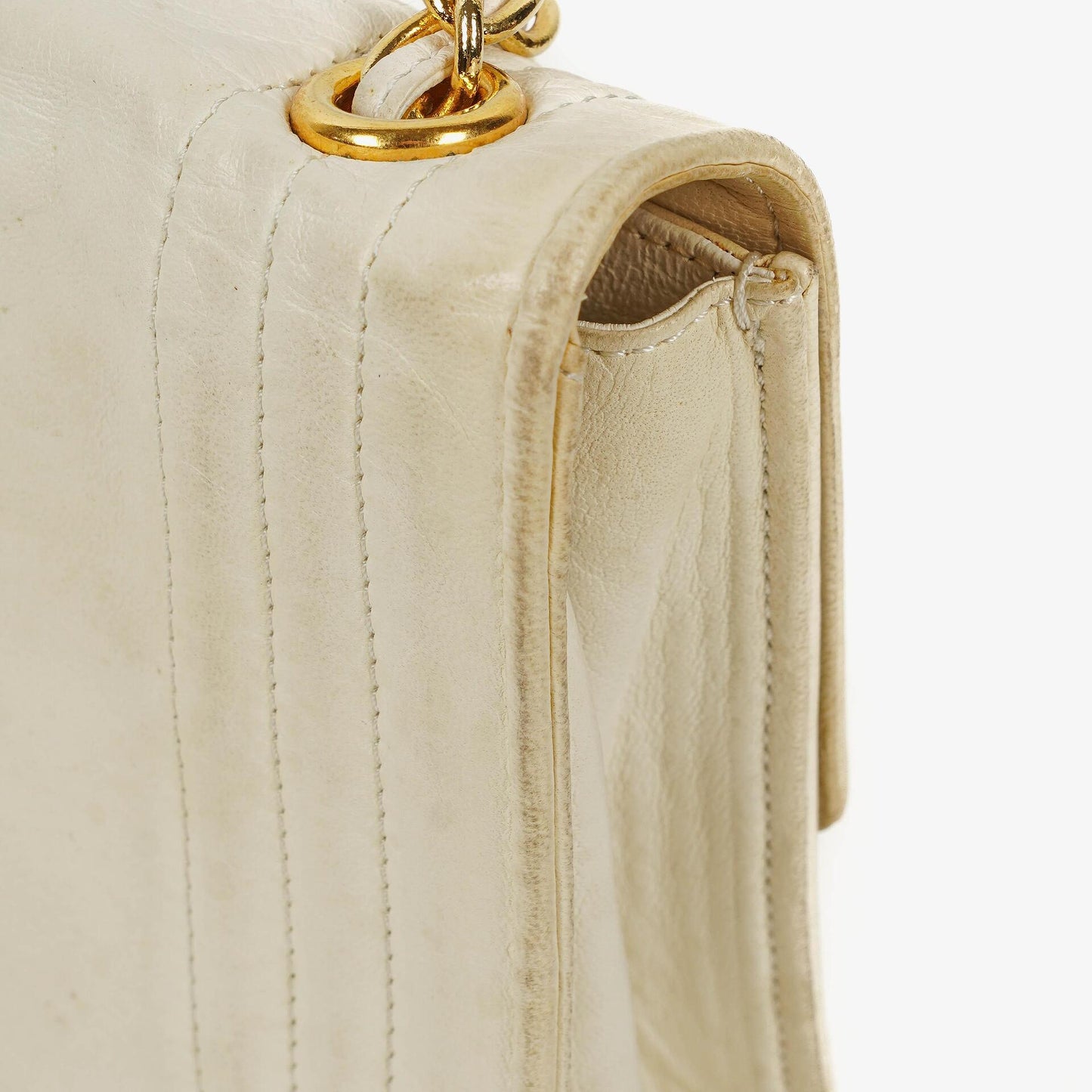 Chanel Small Envelope White Leather Flap Bag