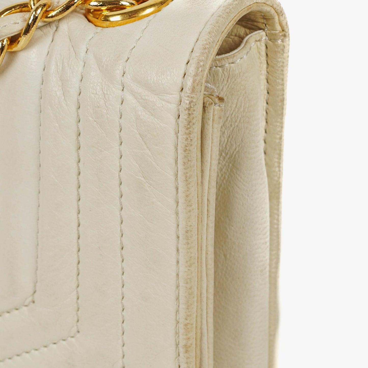 Chanel Small Envelope White Leather Flap Bag