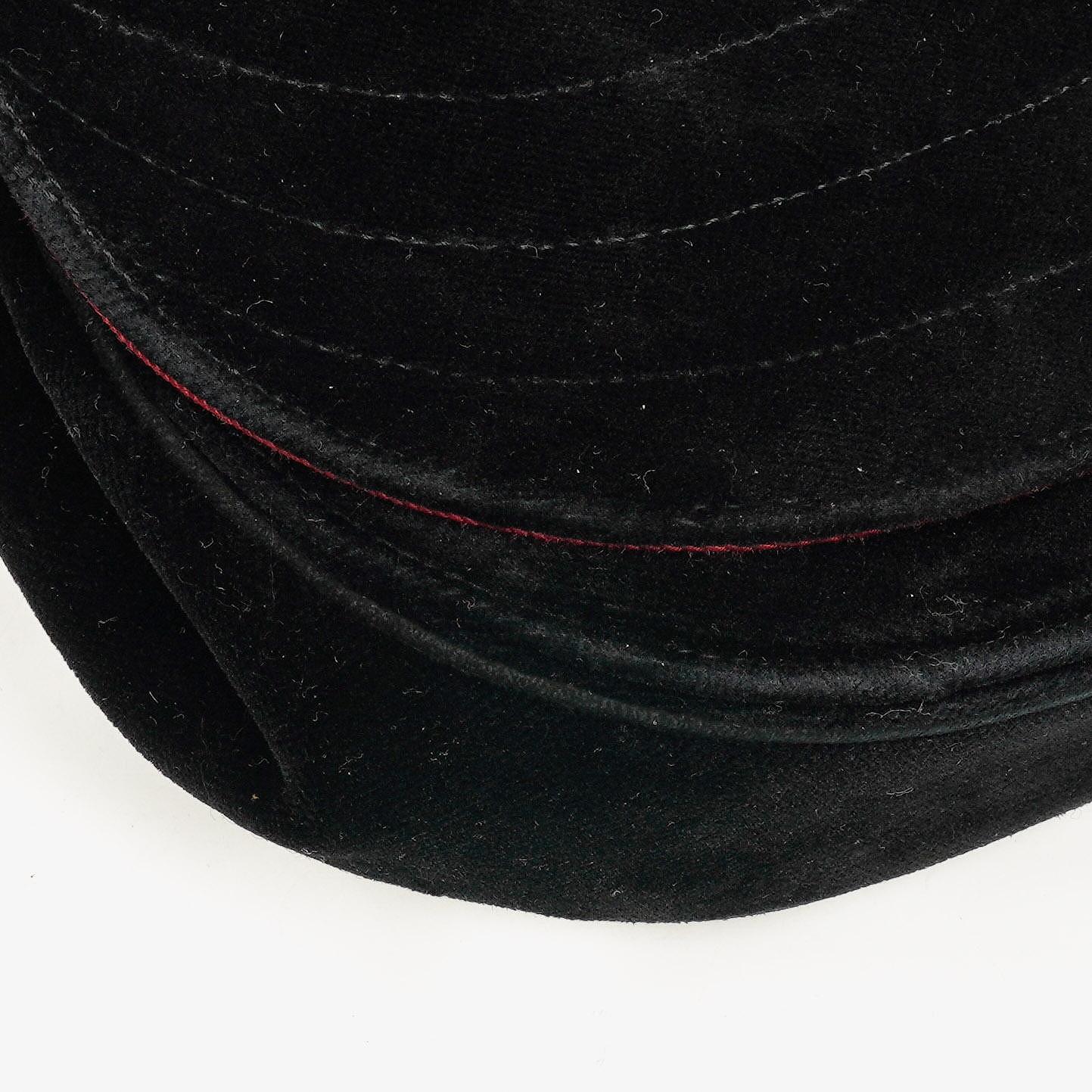 Chanel Small Half-Moon Black Velvet Flap Bag
