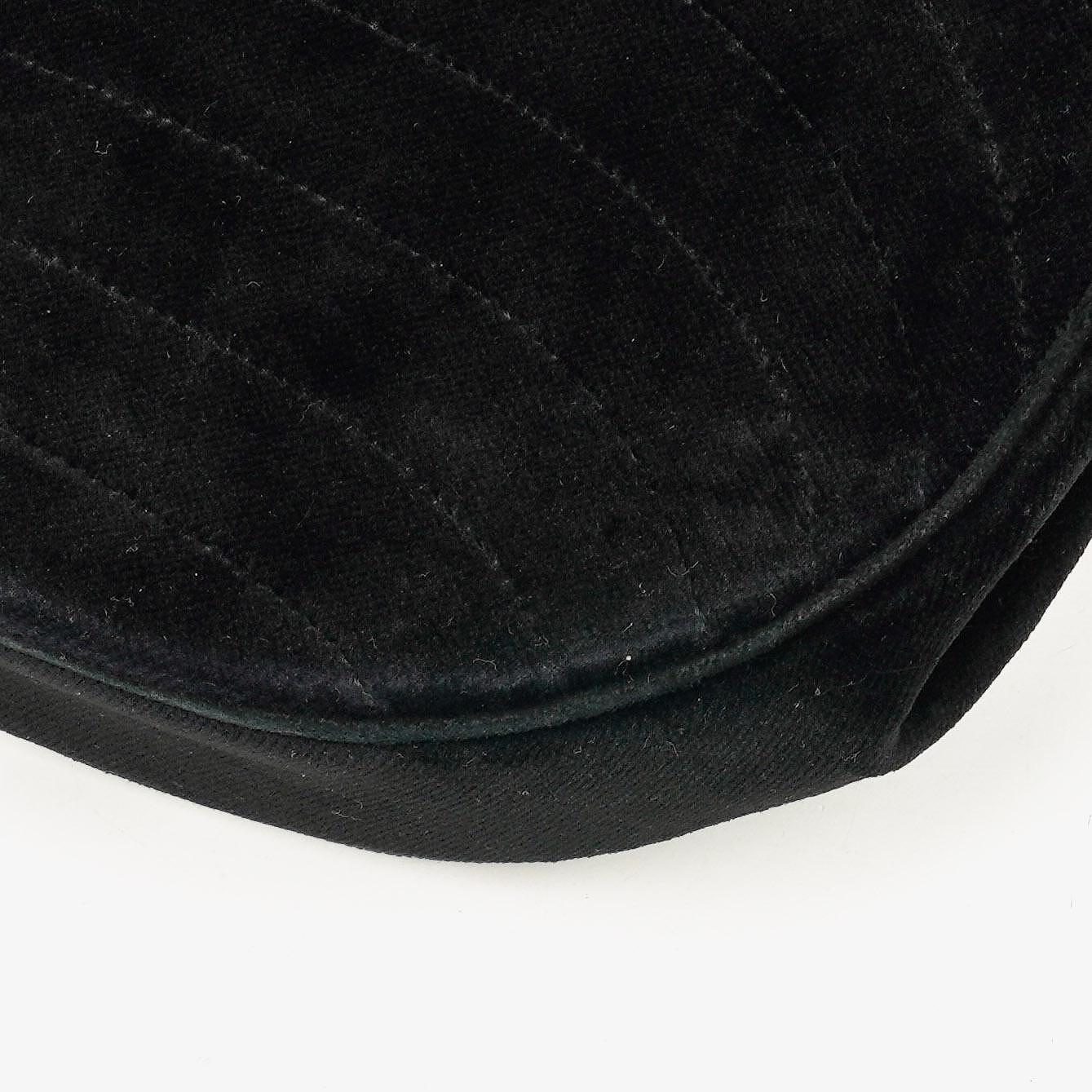 Chanel Small Half-Moon Black Velvet Flap Bag