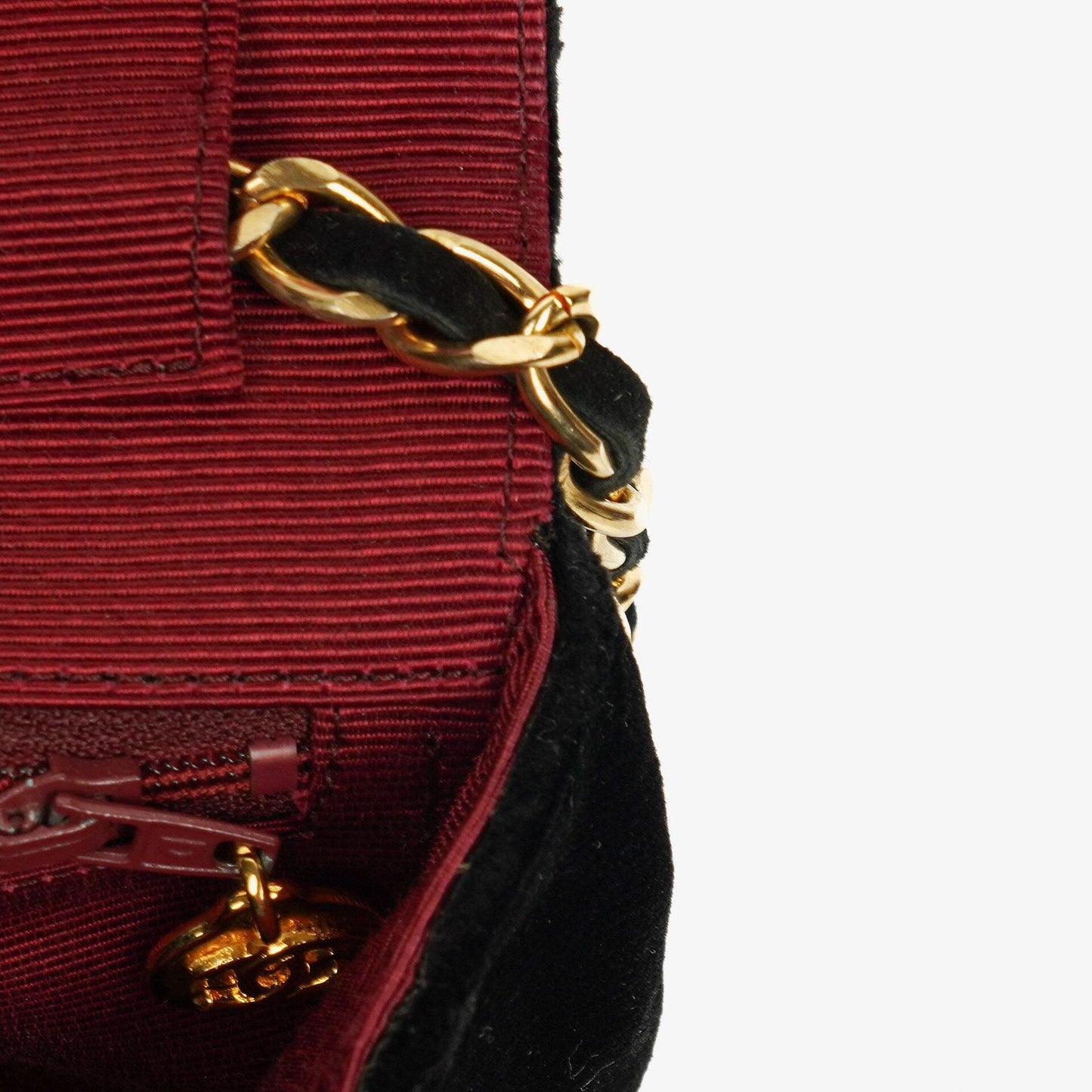 Chanel Small Half-Moon Black Velvet Flap Bag