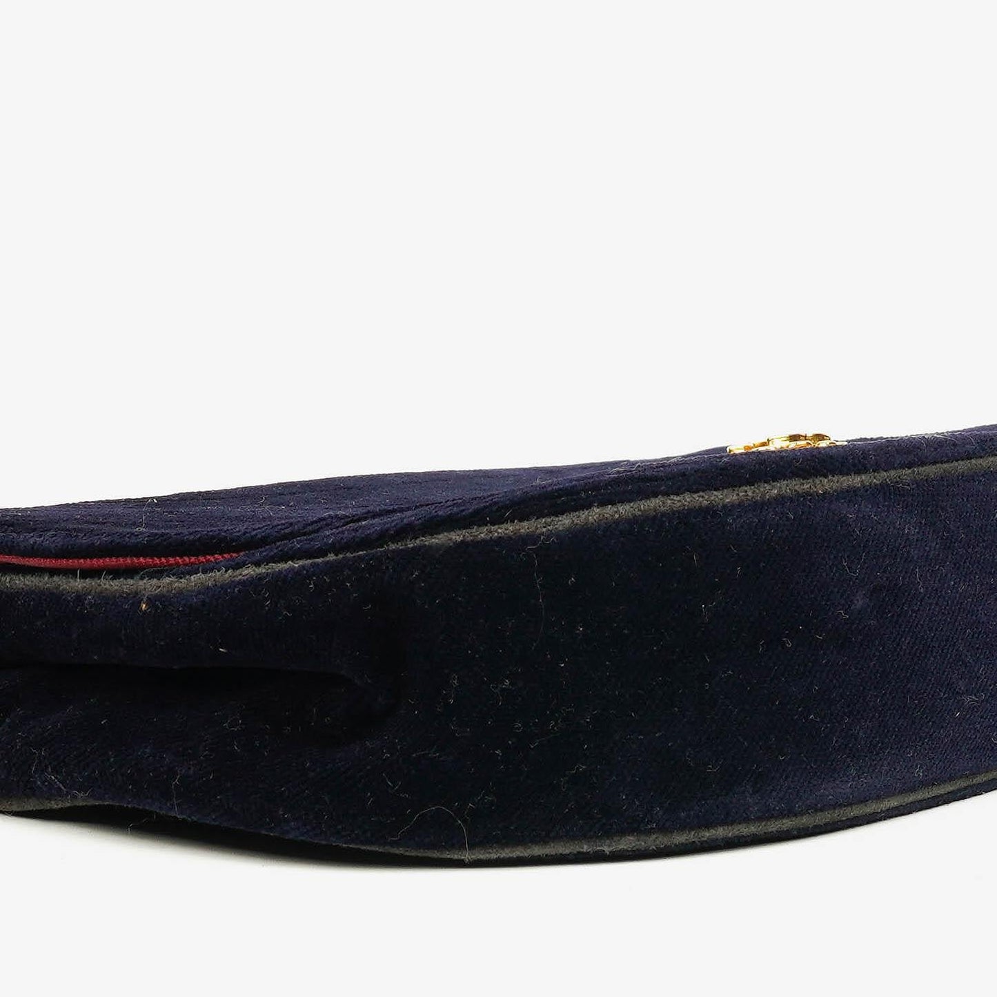 Chanel Small Half-Moon Navy Velvet Flap Bag