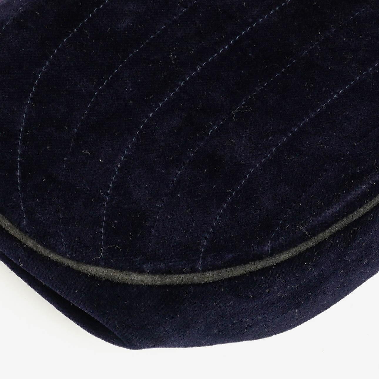 Chanel Small Half-Moon Navy Velvet Flap Bag