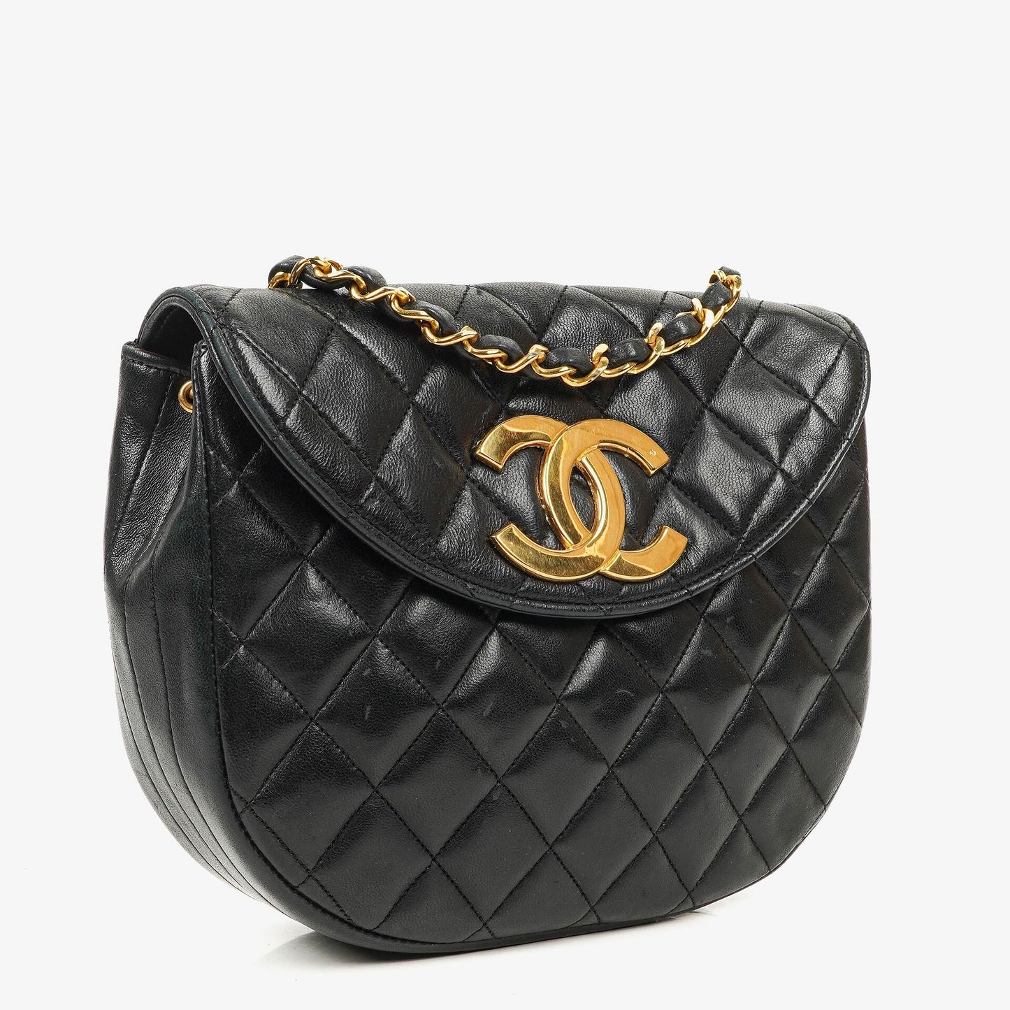 Chanel Maxi CC Logo Black Quilted Lambskin Small Single Flap Bag