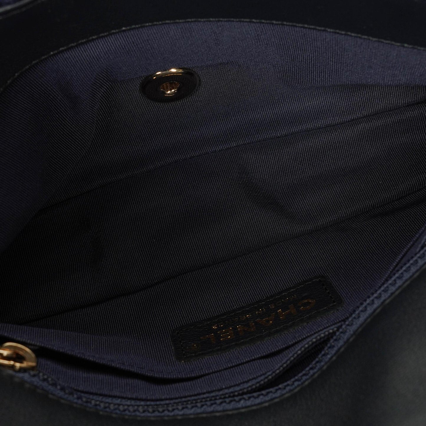 Chanel Small Navy Paris-Hamburg Cable Knit Fabric With Calfskin Flap Bag