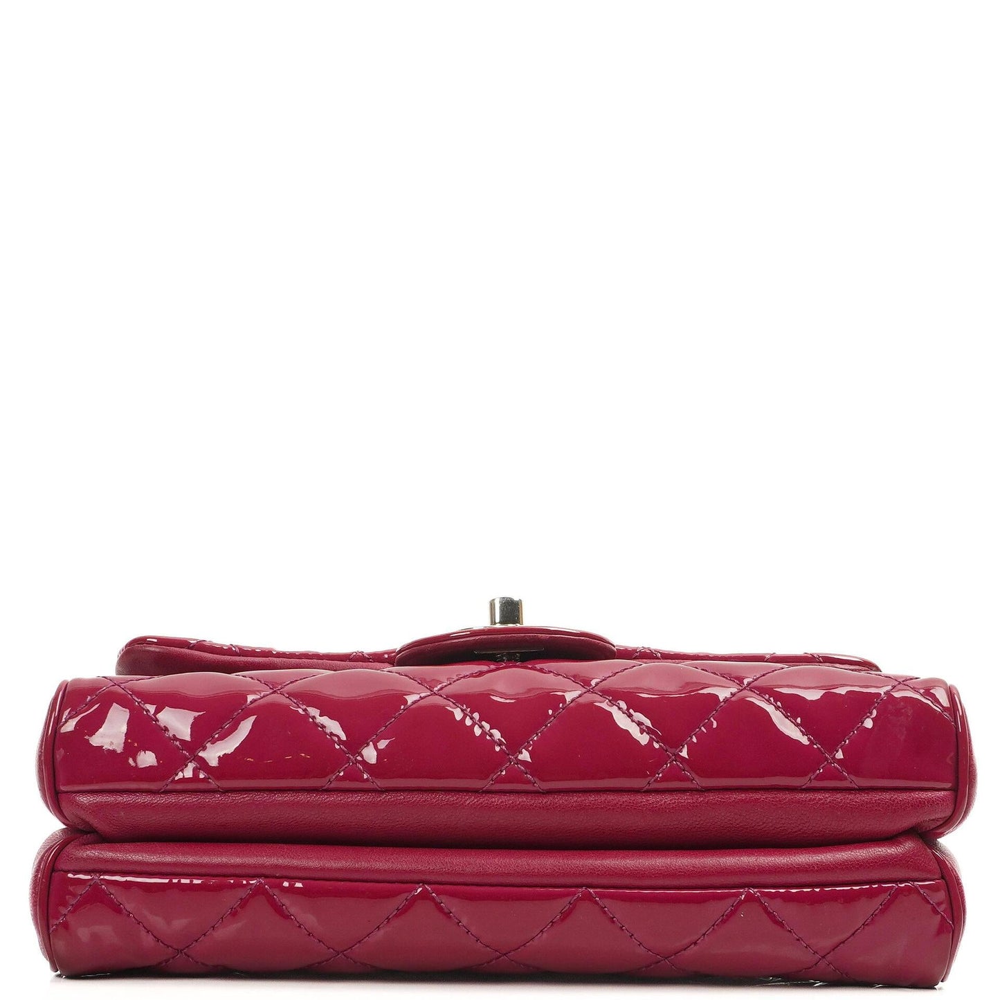 Chanel Small Rock In Rome Single Flap Bag Quilted Patent Leather Silver-Tone Hardware