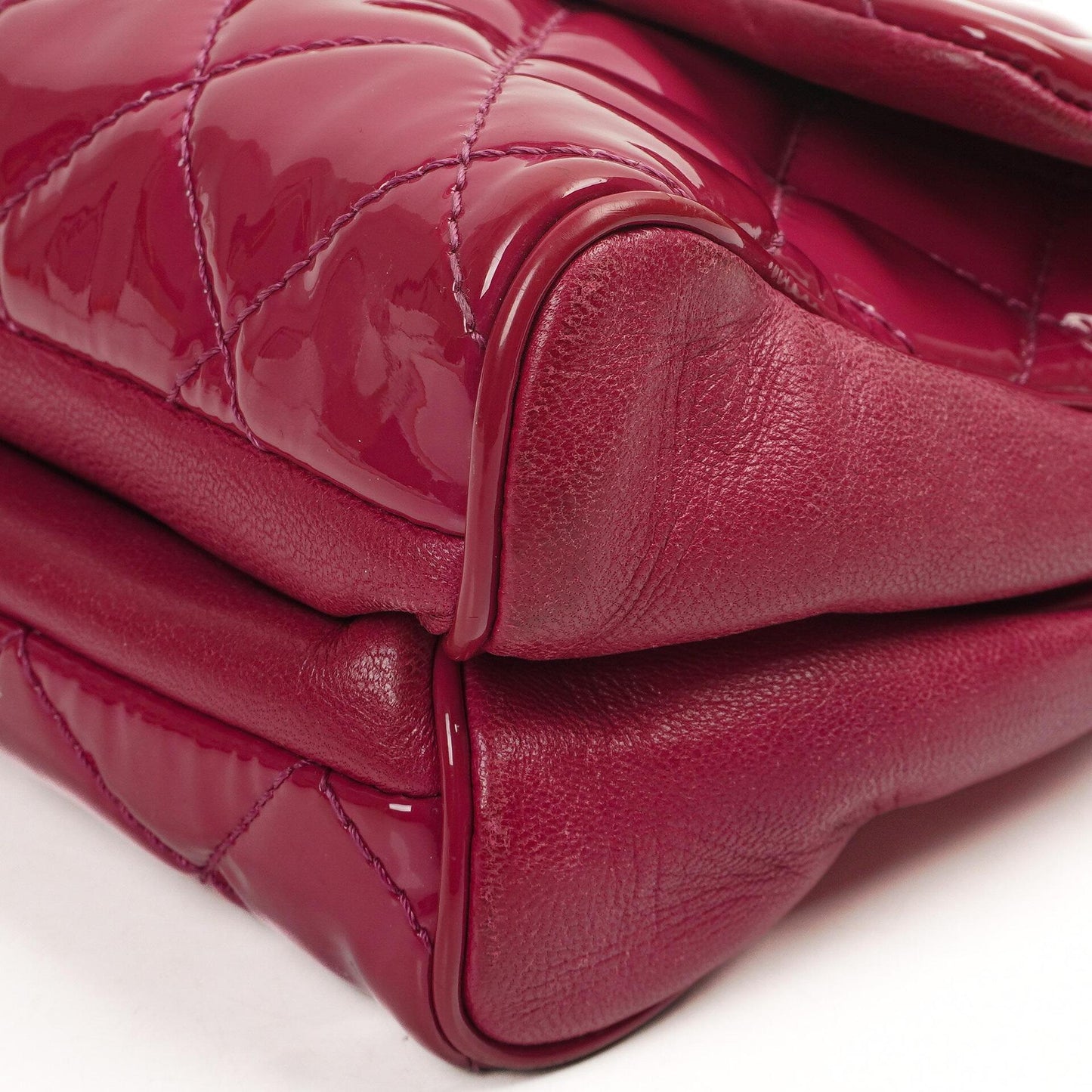 Chanel Small Rock In Rome Single Flap Bag Quilted Patent Leather Silver-Tone Hardware