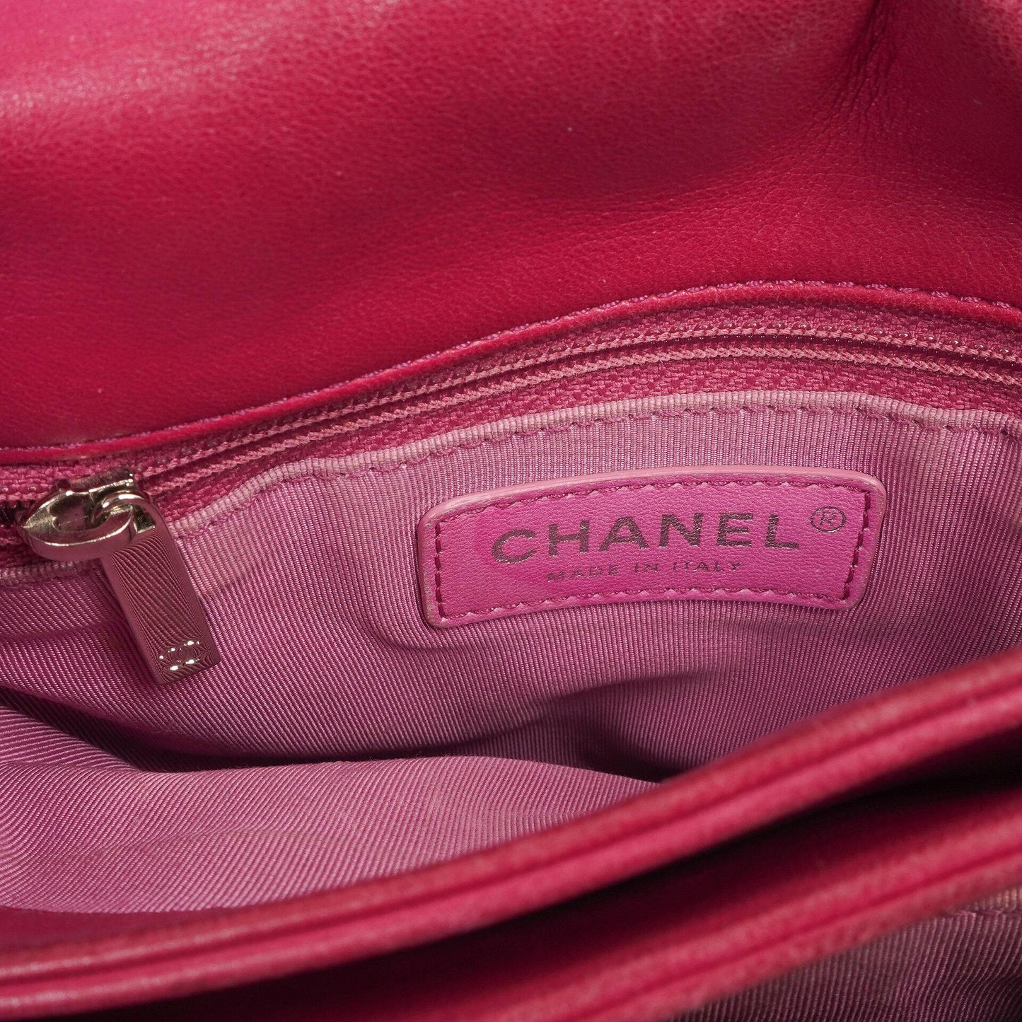 Chanel Small Rock In Rome Single Flap Bag Quilted Patent Leather Silver-Tone Hardware