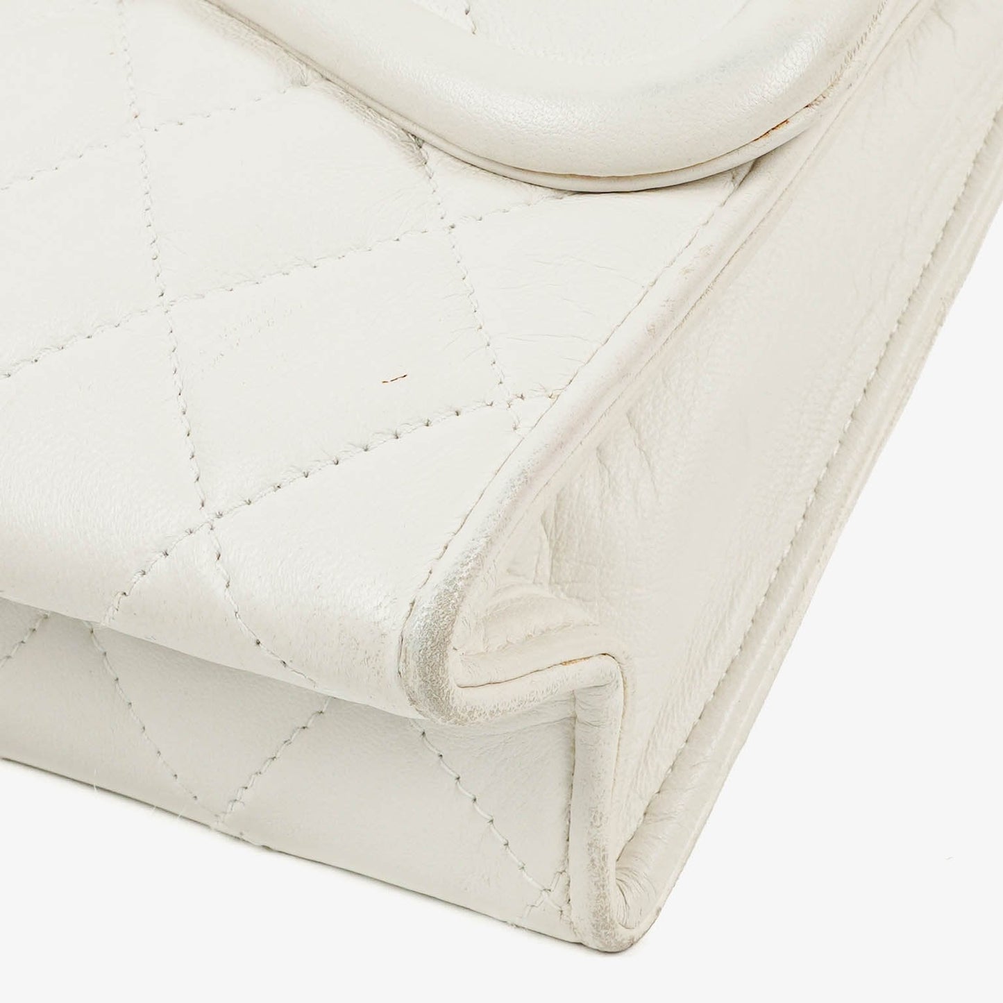 Chanel Small Tassel Flap Bag White Quilted Lambskin Bag